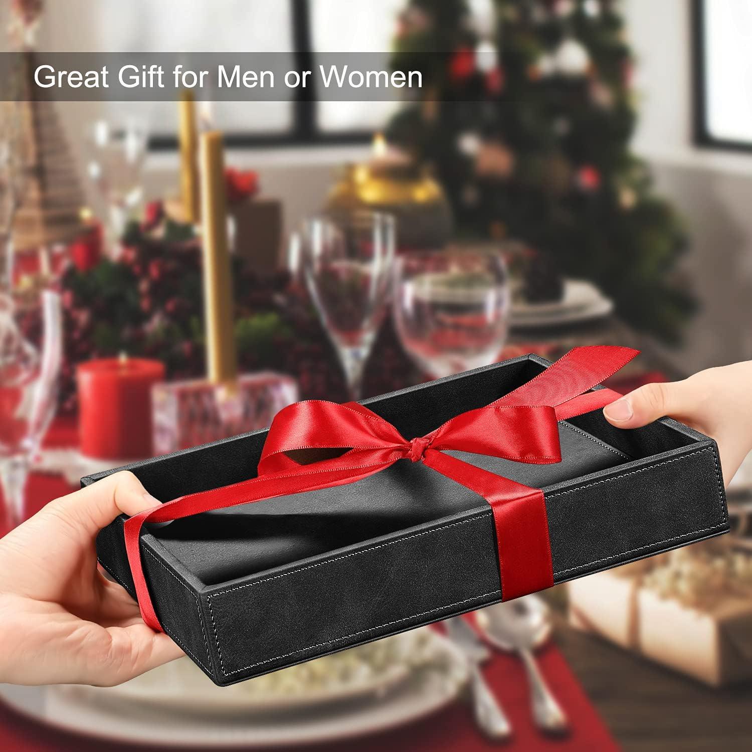 Bandeja Organizador de Escritorio SITHON de Cuero PU Negra