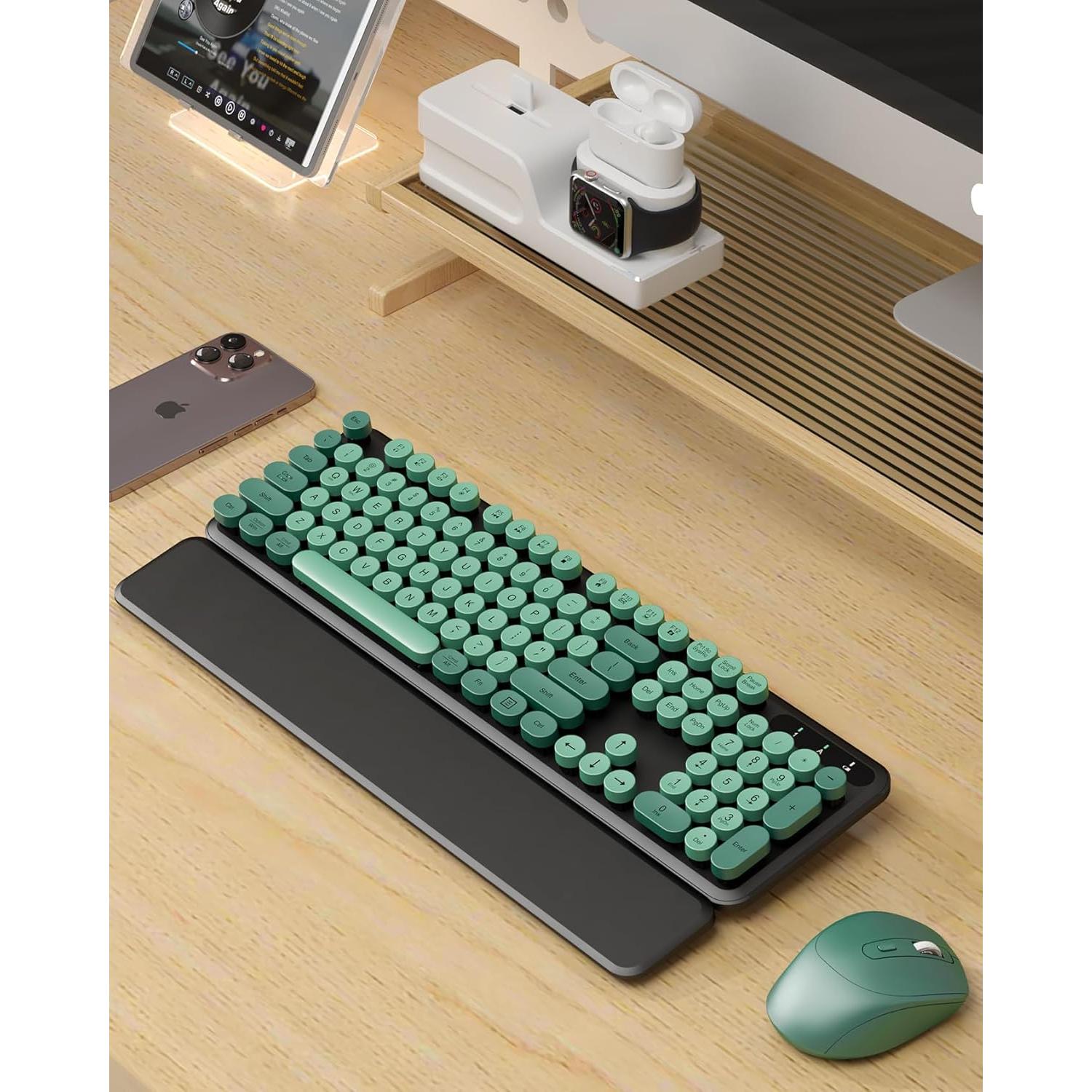 Combo Teclado y Ratón Inalámbrico Trueque KC303 Retro