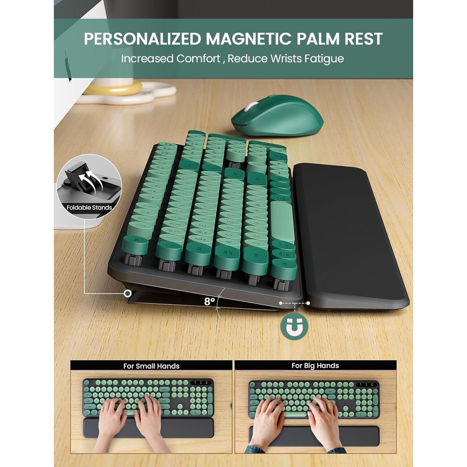 Combo Teclado y Ratón Inalámbrico Trueque KC303 Retro