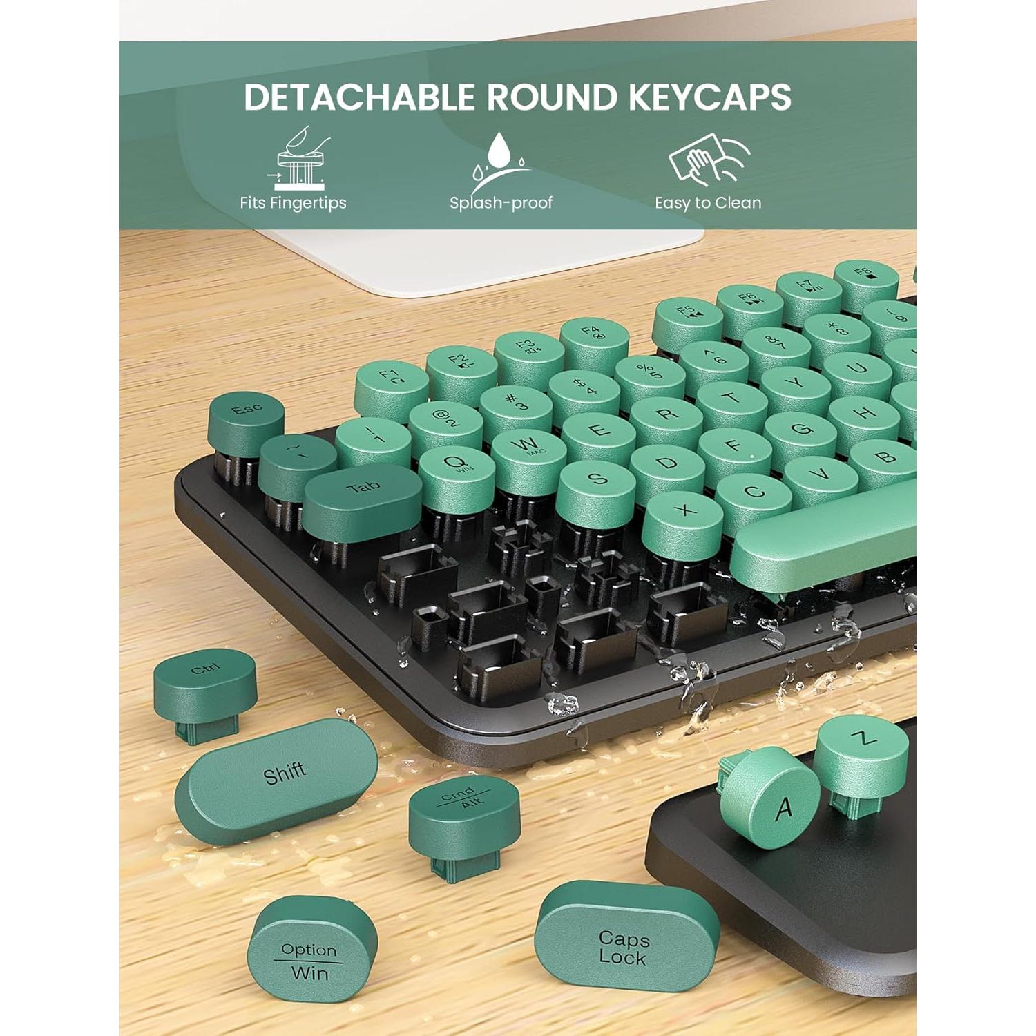 Combo Teclado y Ratón Inalámbrico Trueque KC303 Retro