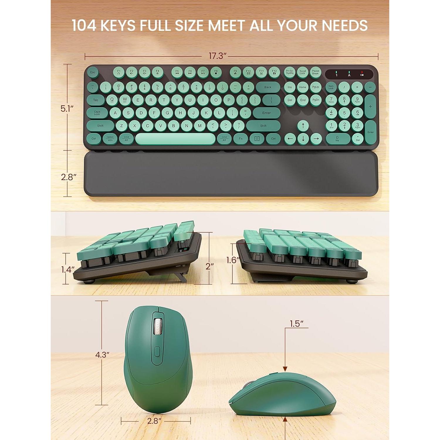 Combo Teclado y Ratón Inalámbrico Trueque KC303 Retro