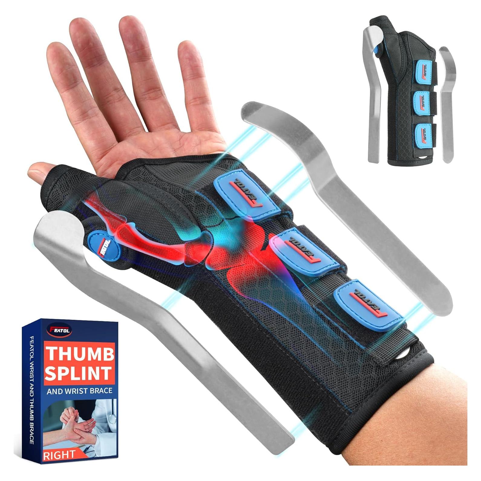 Férula de Muñeca FEATOL con Soporte para Pulgar - Mano Izquierda - Pequeña/Mediana