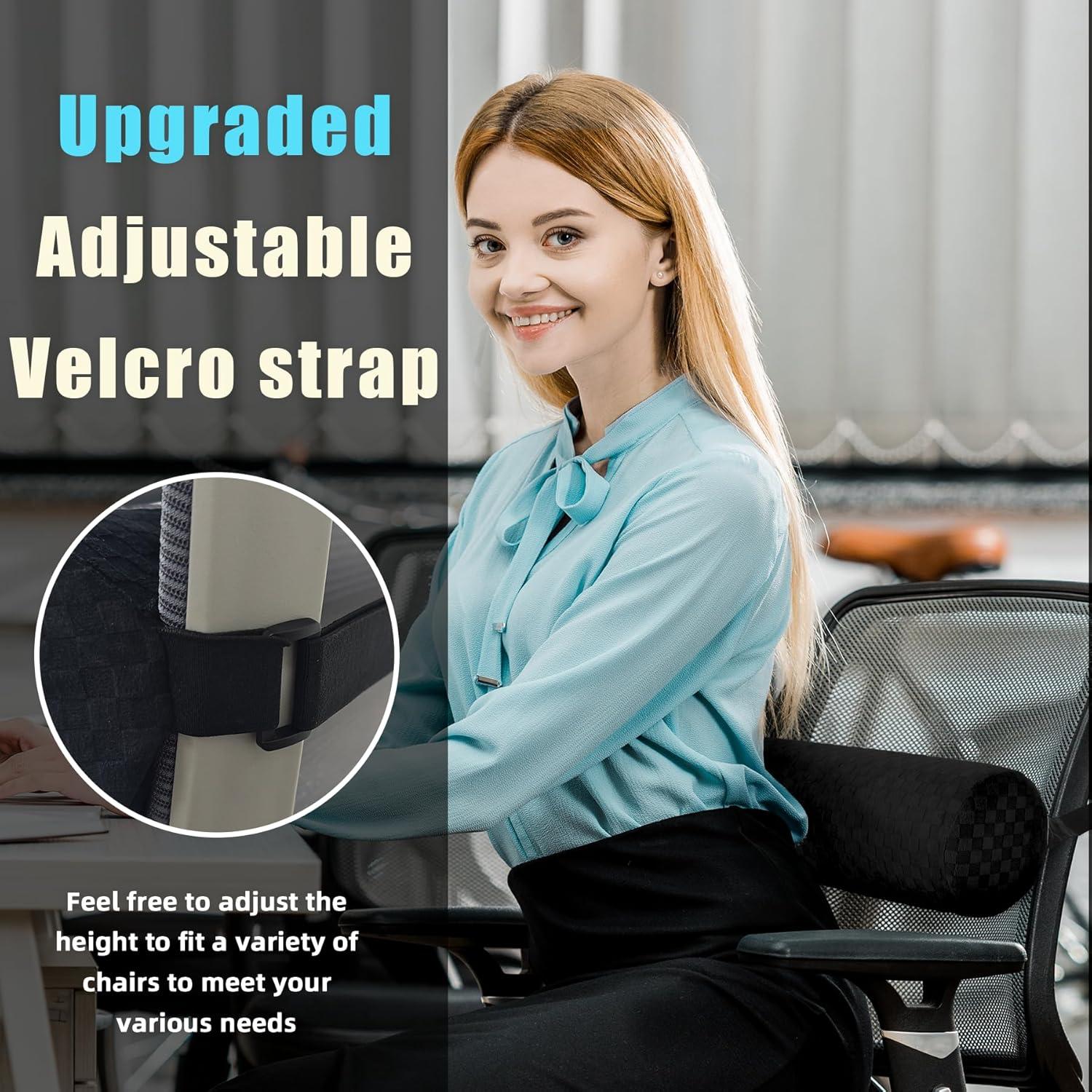 Almohada de Rollo Lumbar Coceyese 38.1x10.9 cm Negro