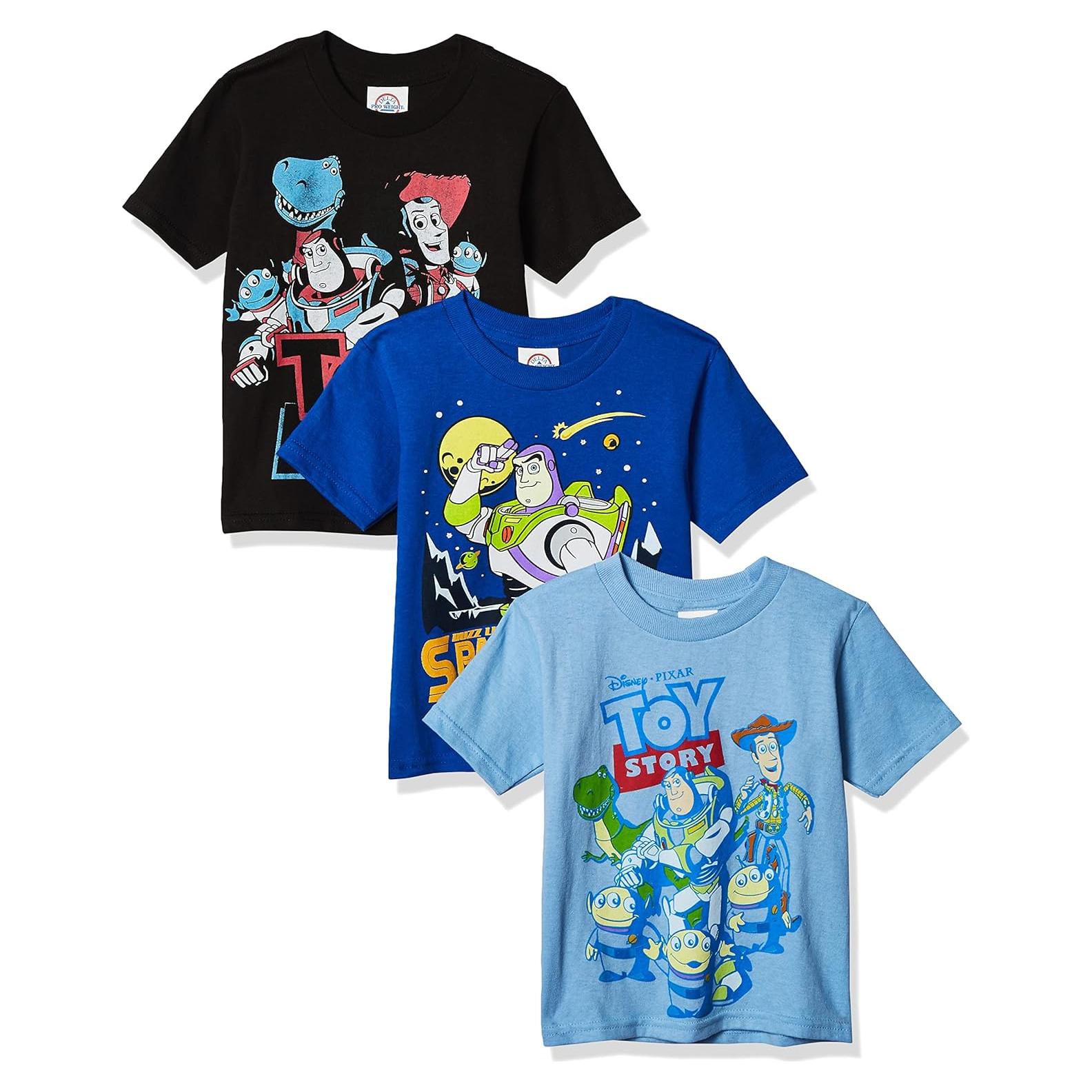 Camisetas de Manga Corta Disney Toy Story 3-Pack Niños
