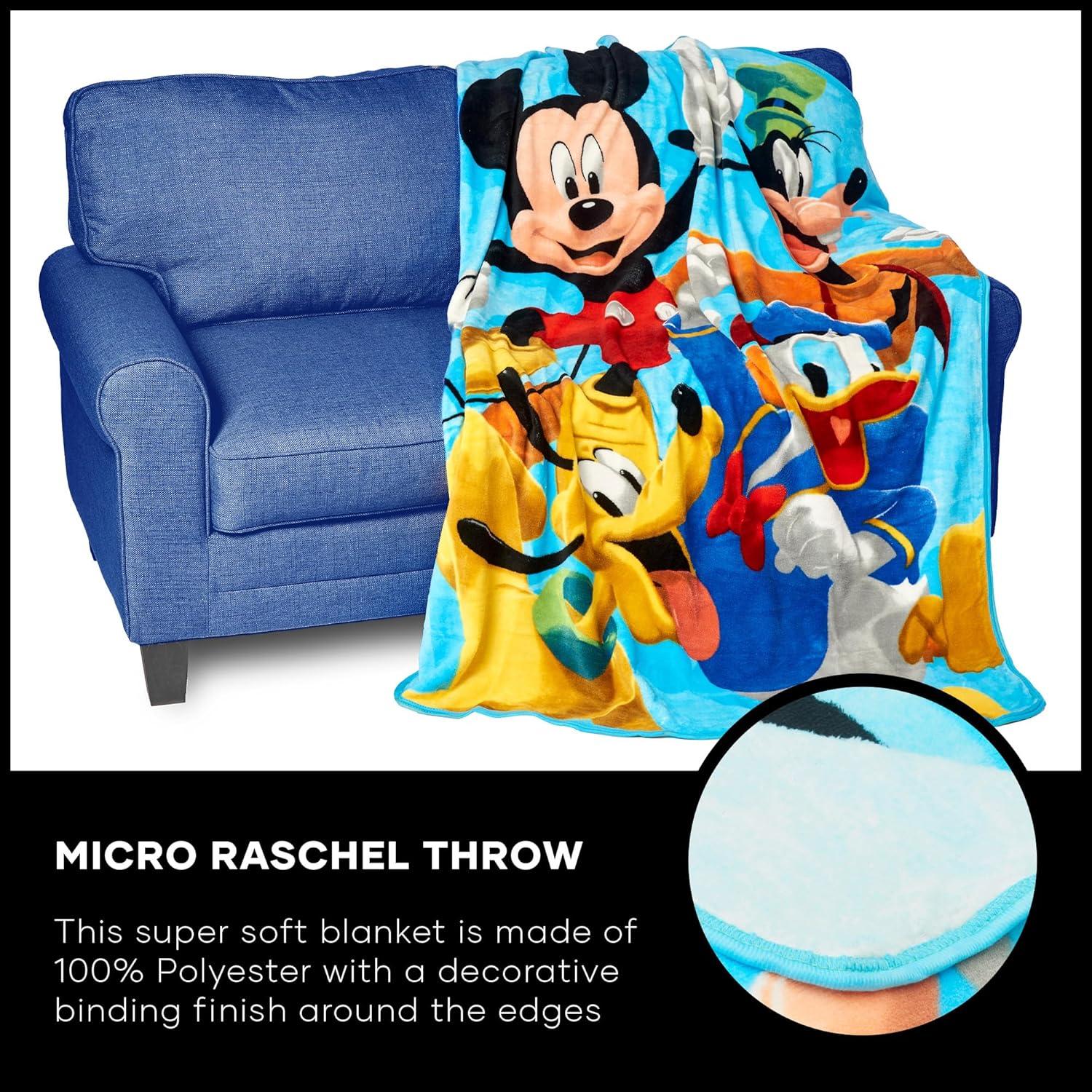 Manta Micro Raschel Disney Mickey Mouse 117x152 cm Multicolor