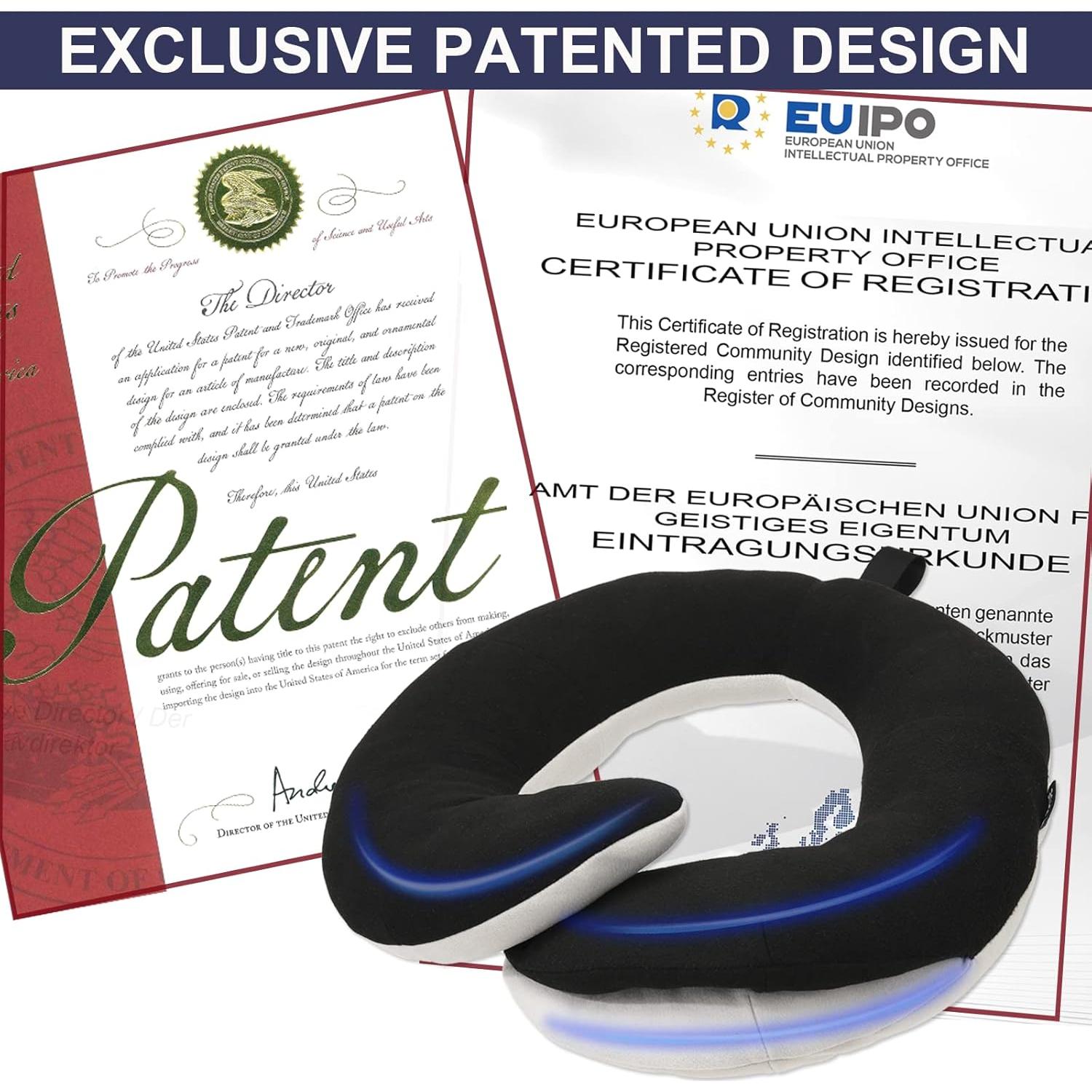 Almohada de Viaje Ergonomica BUYUE para Cuello Adulto Negra