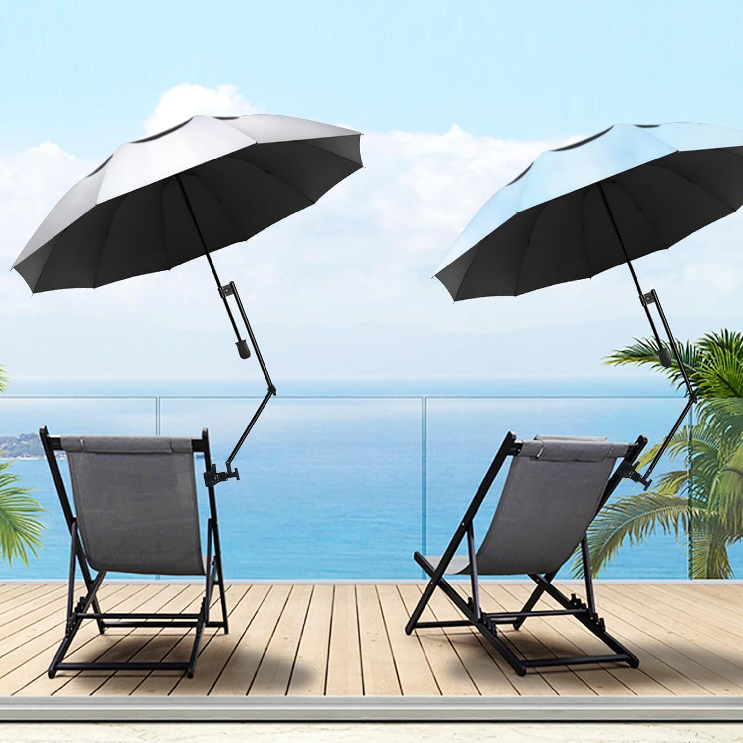 Paraguas de Playa XLINGZA UPF 50+ Plata Titanio XL