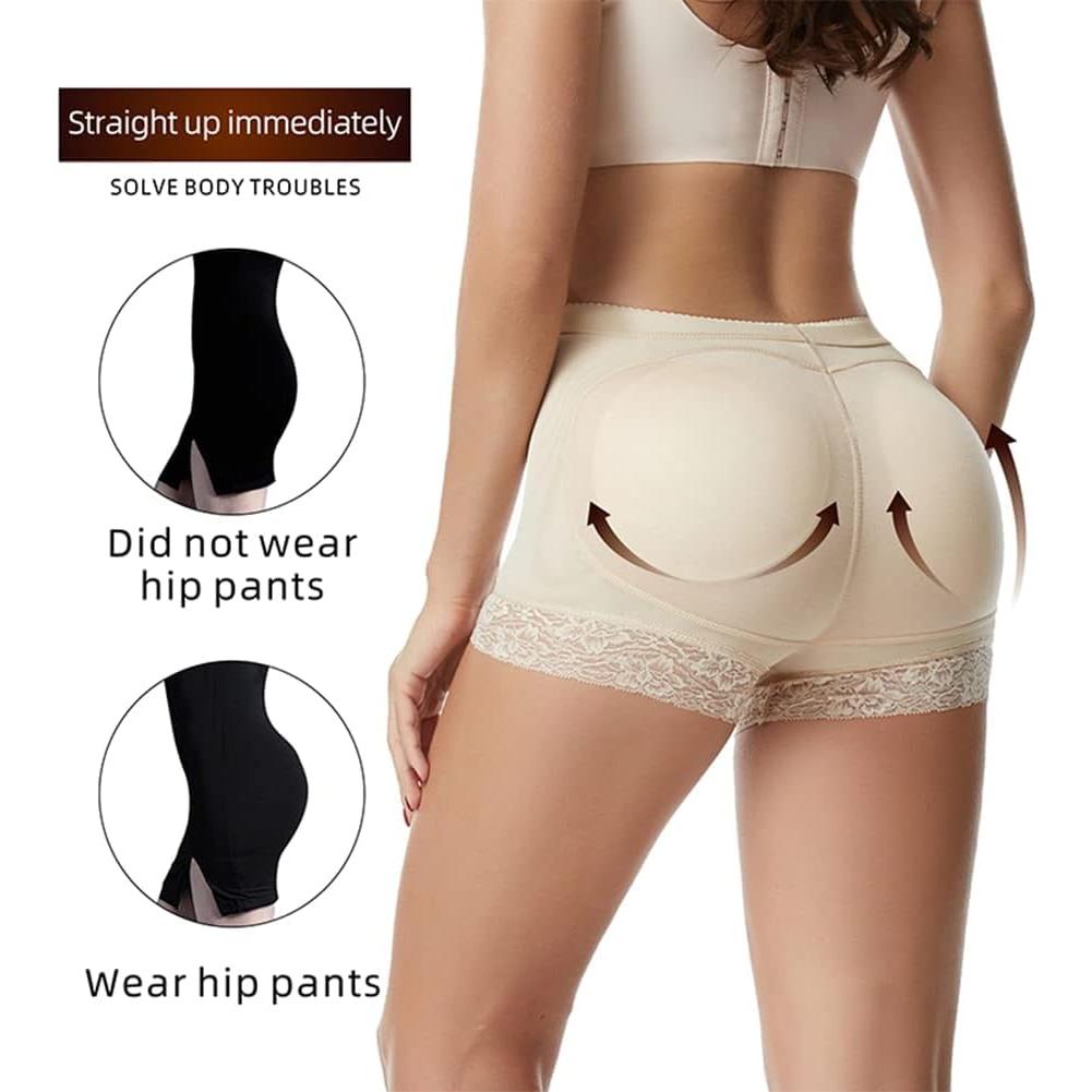 Bragas Falsas para Mujeres con Realce de Glúteos y Control - Shapewear Boyshort Beige