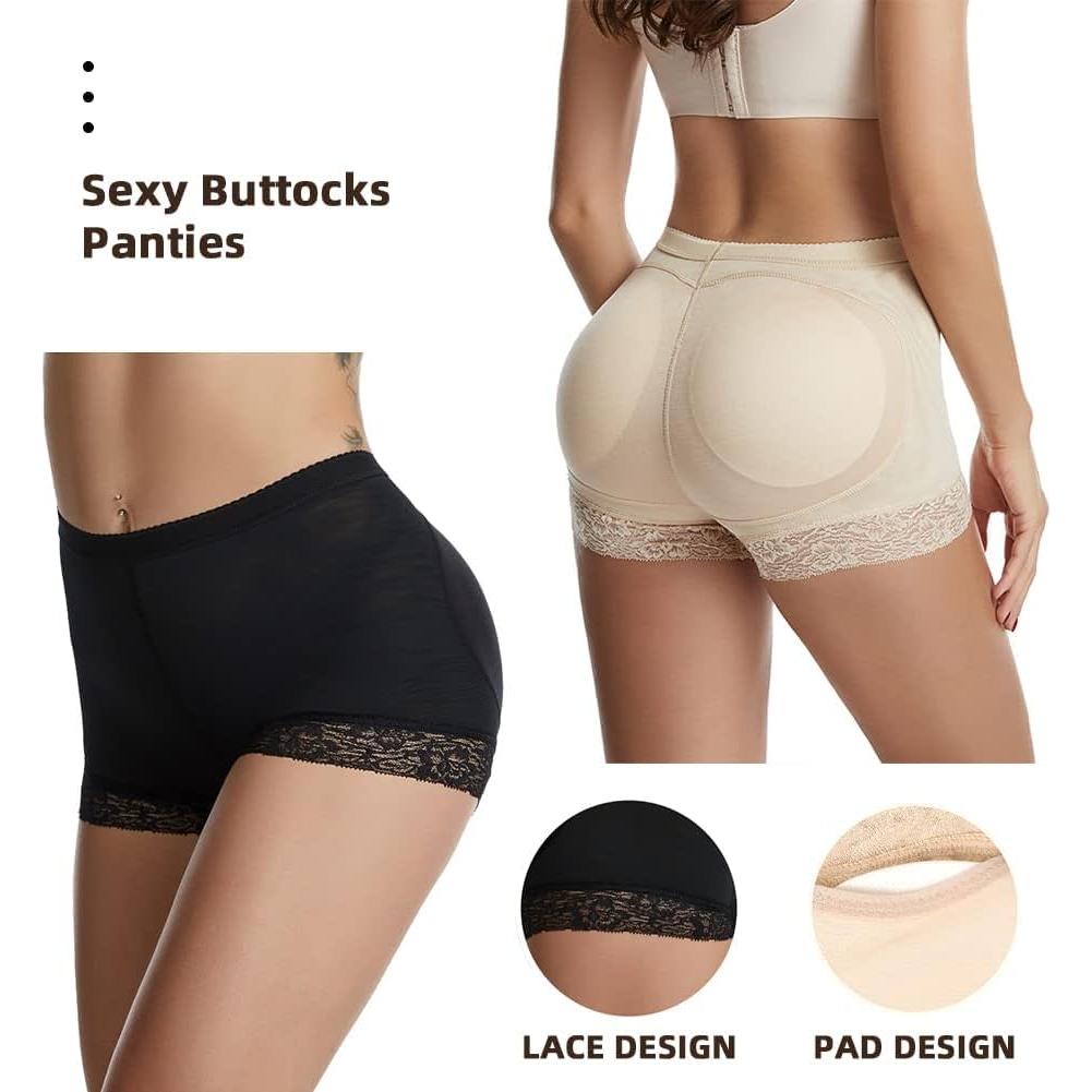 Bragas Falsas para Mujeres con Realce de Glúteos y Control - Shapewear Boyshort Beige