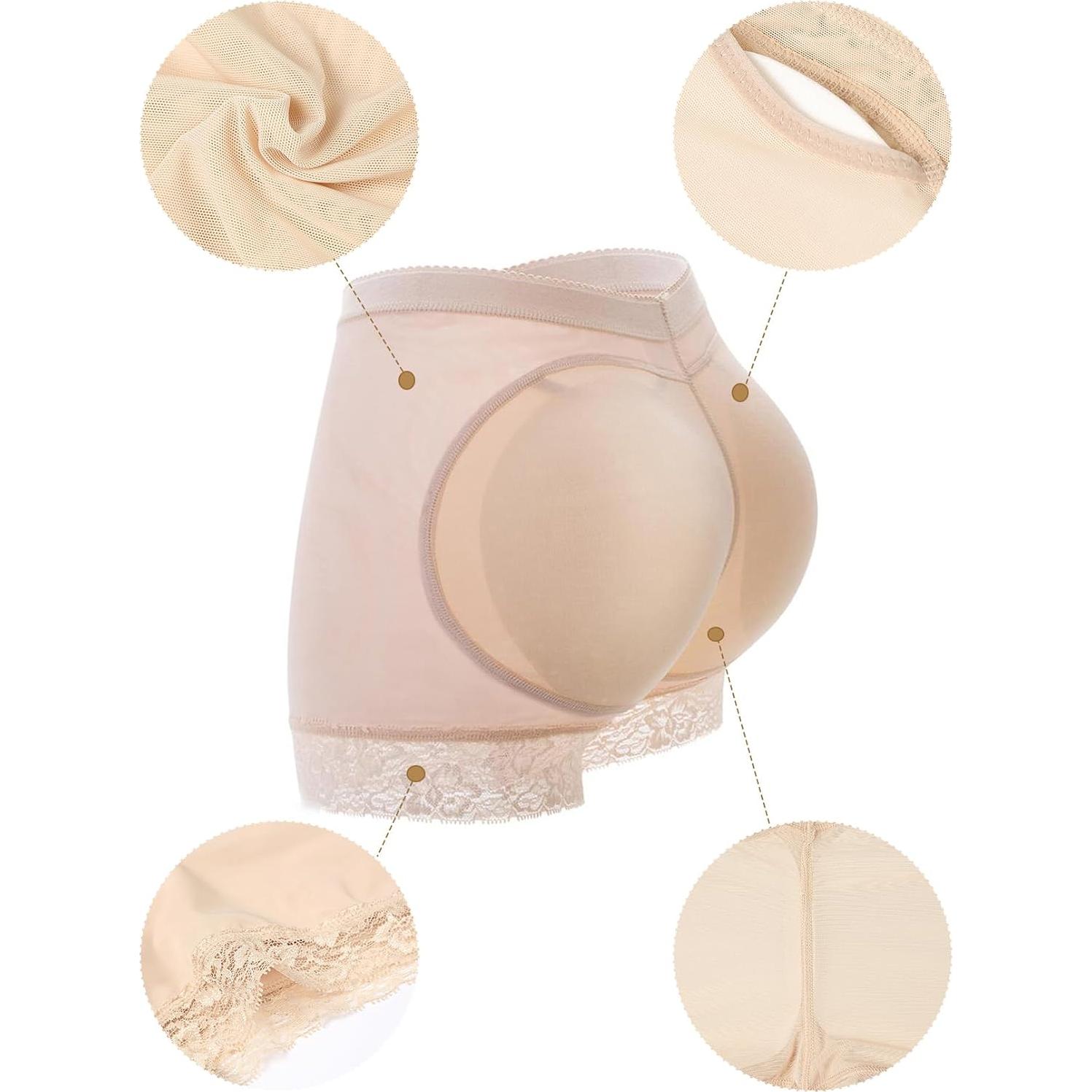Bragas Falsas para Mujeres con Realce de Glúteos y Control - Shapewear Boyshort Beige