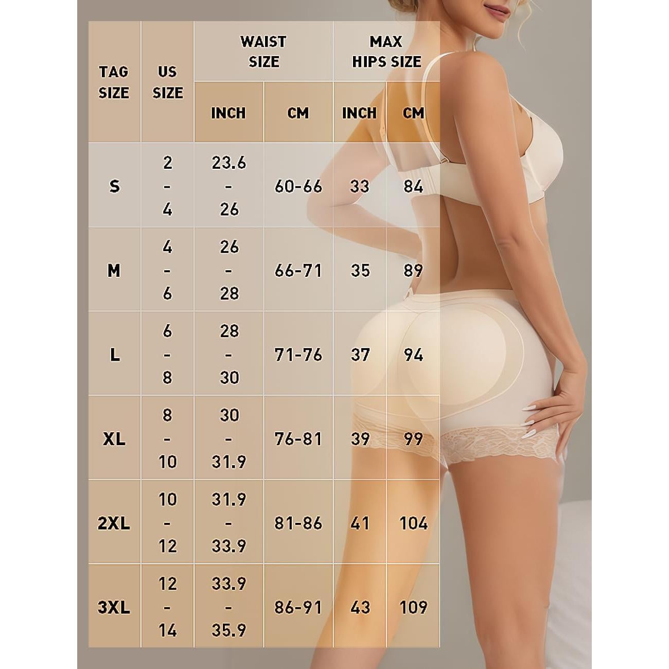 Bragas Falsas para Mujeres con Realce de Glúteos y Control - Shapewear Boyshort Beige