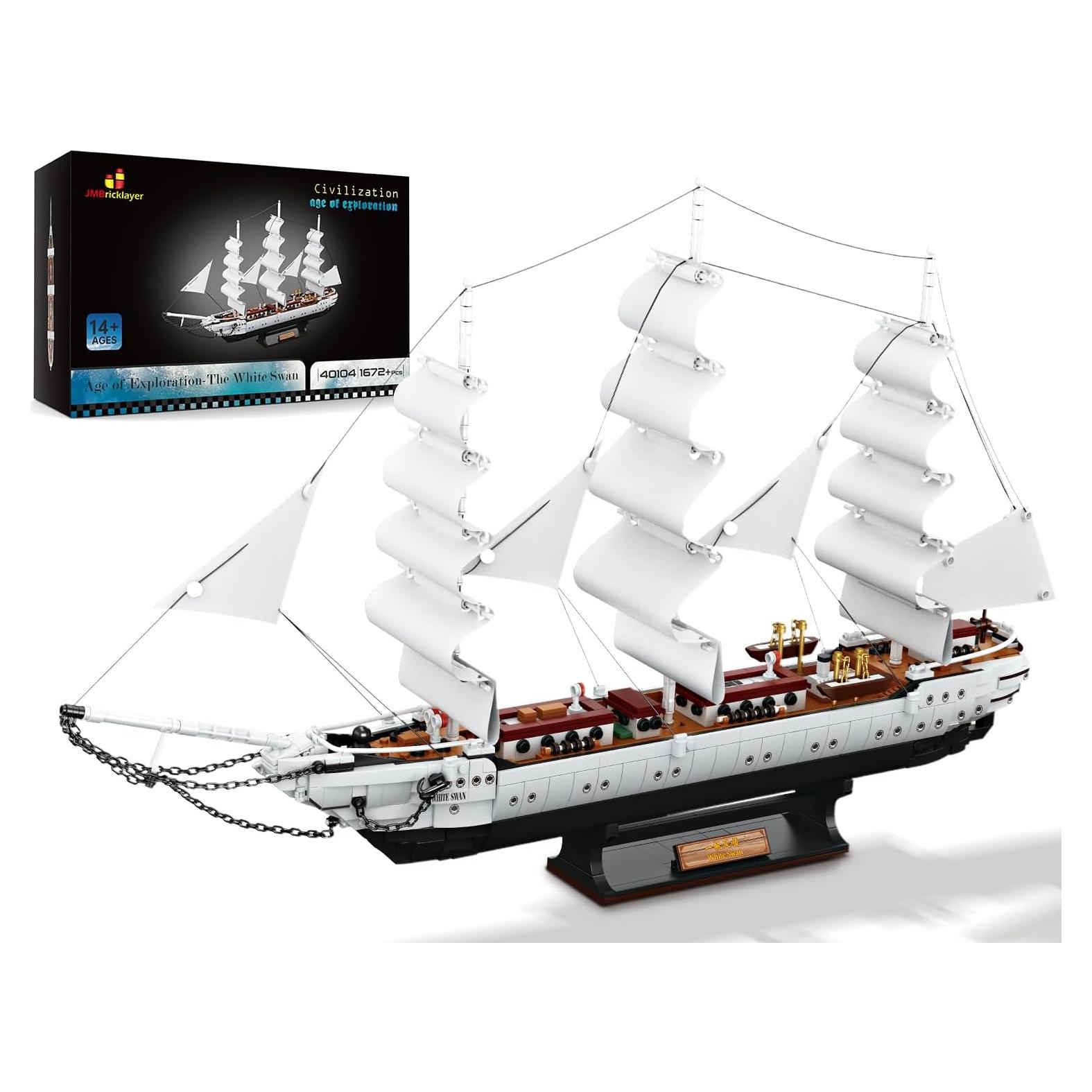 JMBricklayer Barco de Construcción 40104 - Velero Cisne 66cm