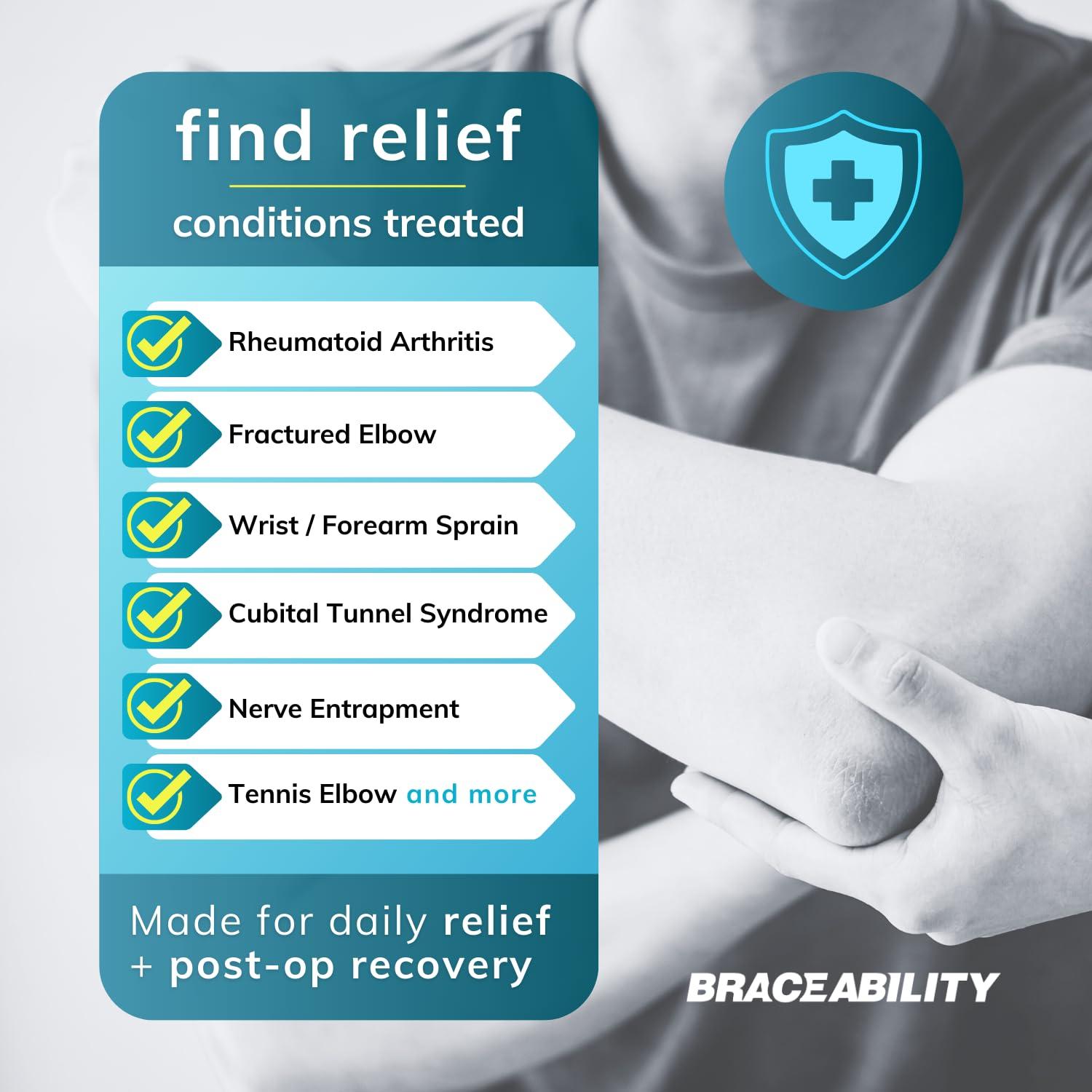 Inmovilizador de Codo BraceAbility S/M | Férula Suave para Fracturas