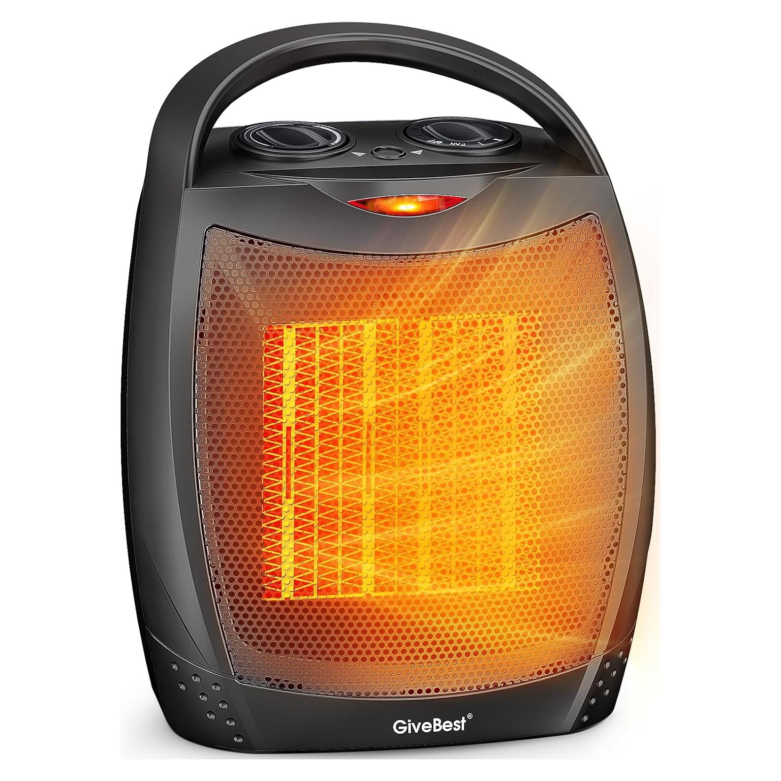 Calentador Eléctrico Portátil GiveBest PTC-SH905S 1500W Negro