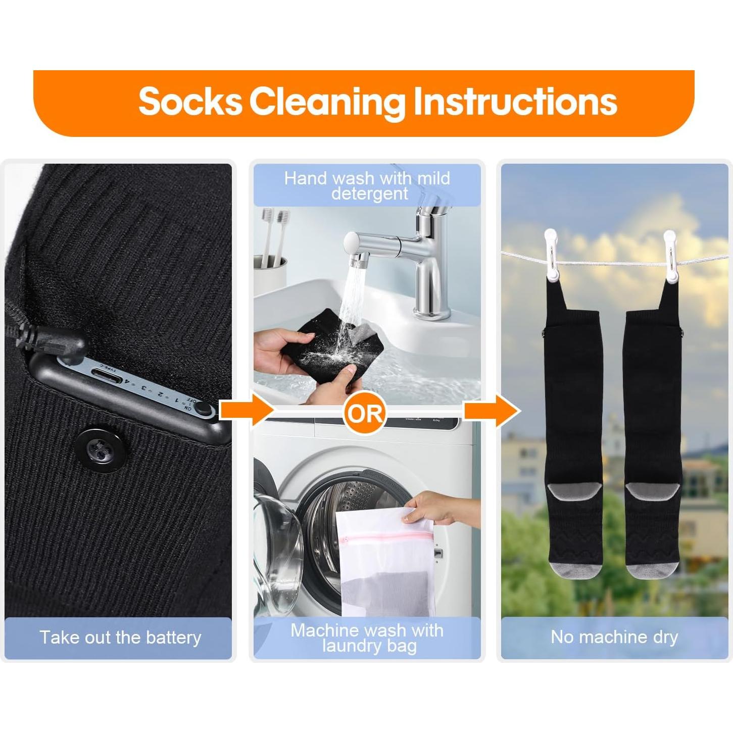 Calcetines Calentados ZUOYI Unisex 5000mAh 4 Niveles Gris/Negro