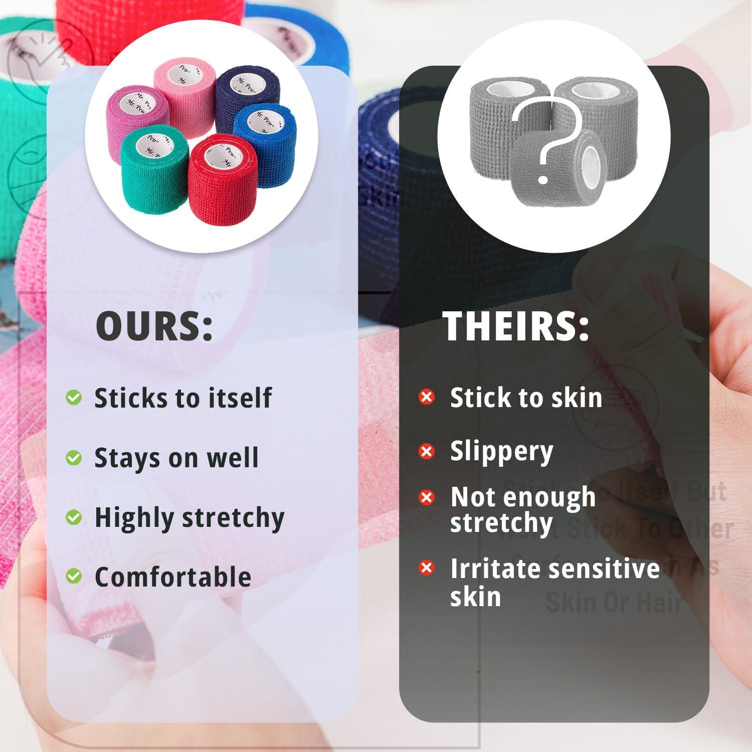 Venda Autoadhesiva Mr. Pen 5 cm x 4.57 m - Paquete de 6 Colores