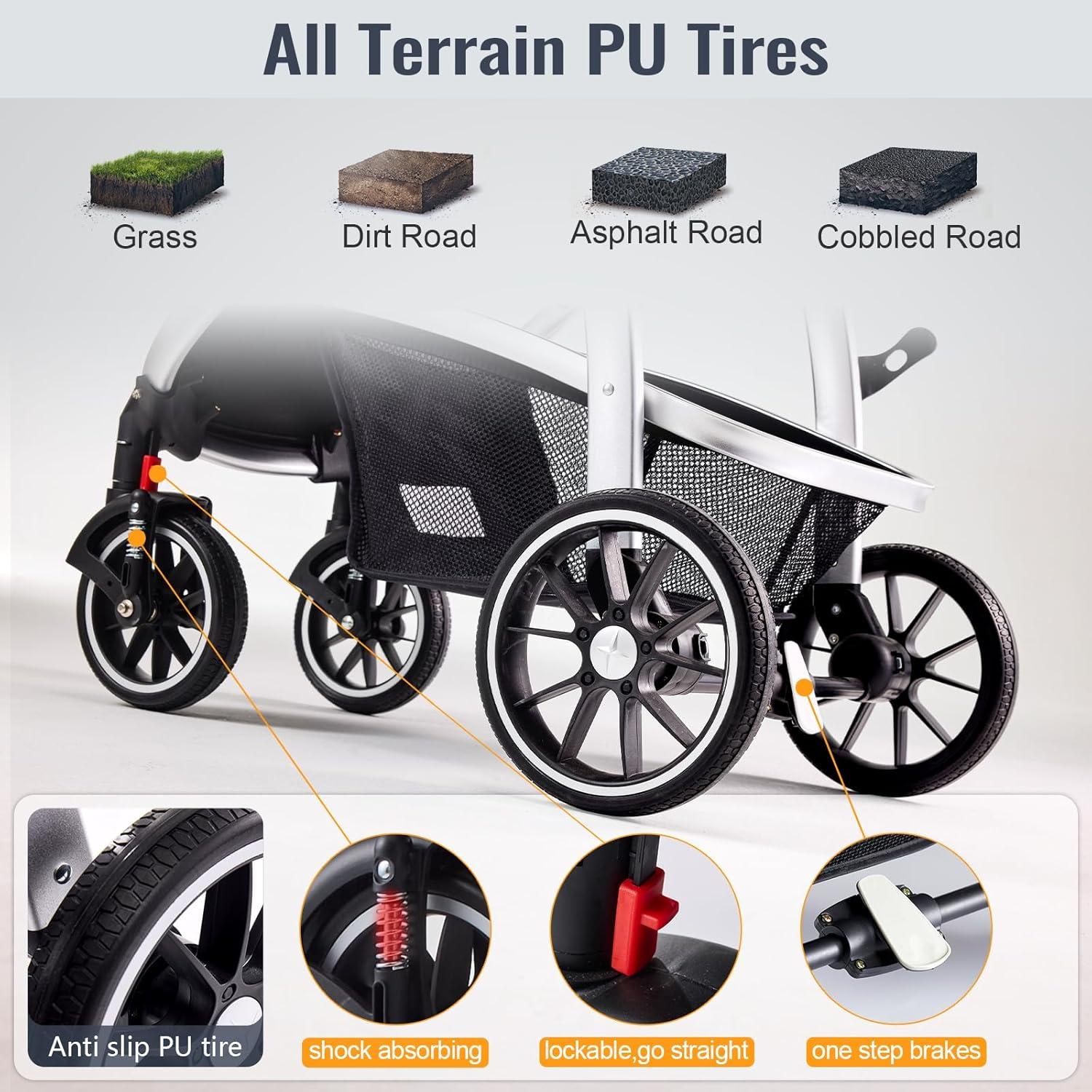 Cochecito 2 en 1 Hagaday Azul Reversible Plegable