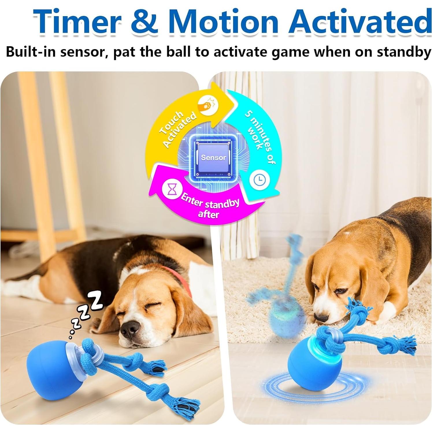 Pelota Interactiva para Perros Saolife, Recargable USB, 7.37 cm