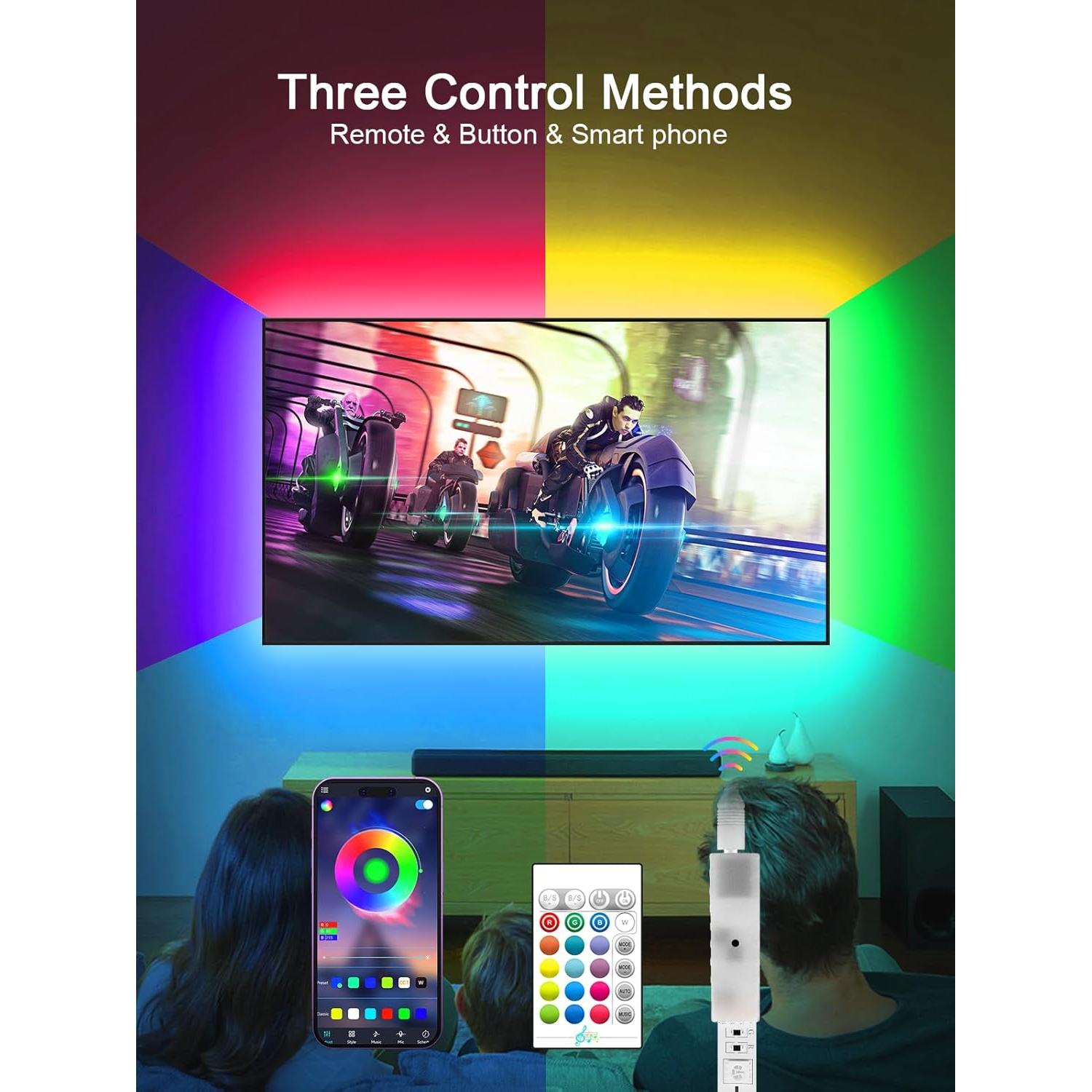 Tira LED RGB KANTUTOE 3m para TV 32-45" con control remoto