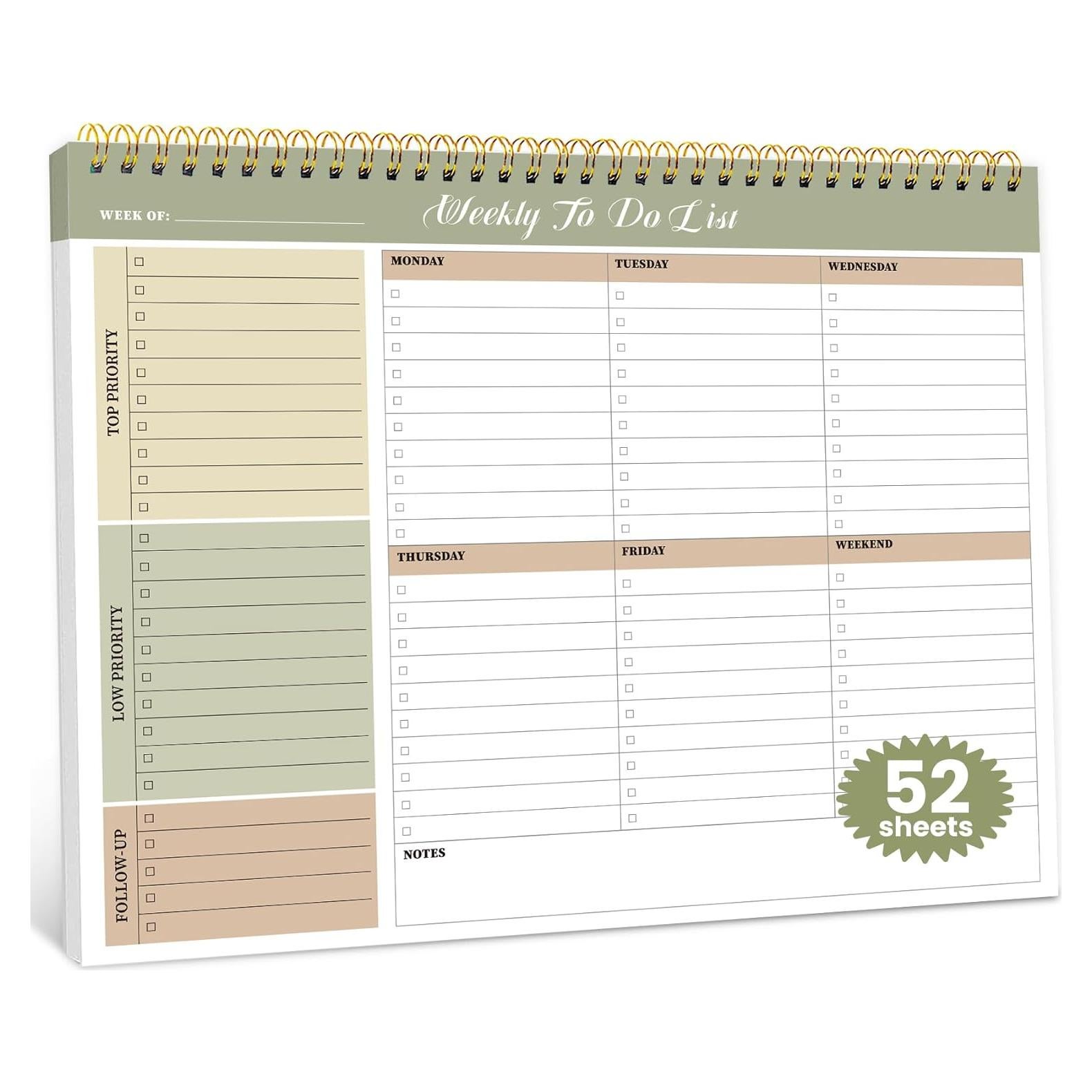 Bloc de Notas Semanal No Fechado ZOTIA A4 52 Hojas