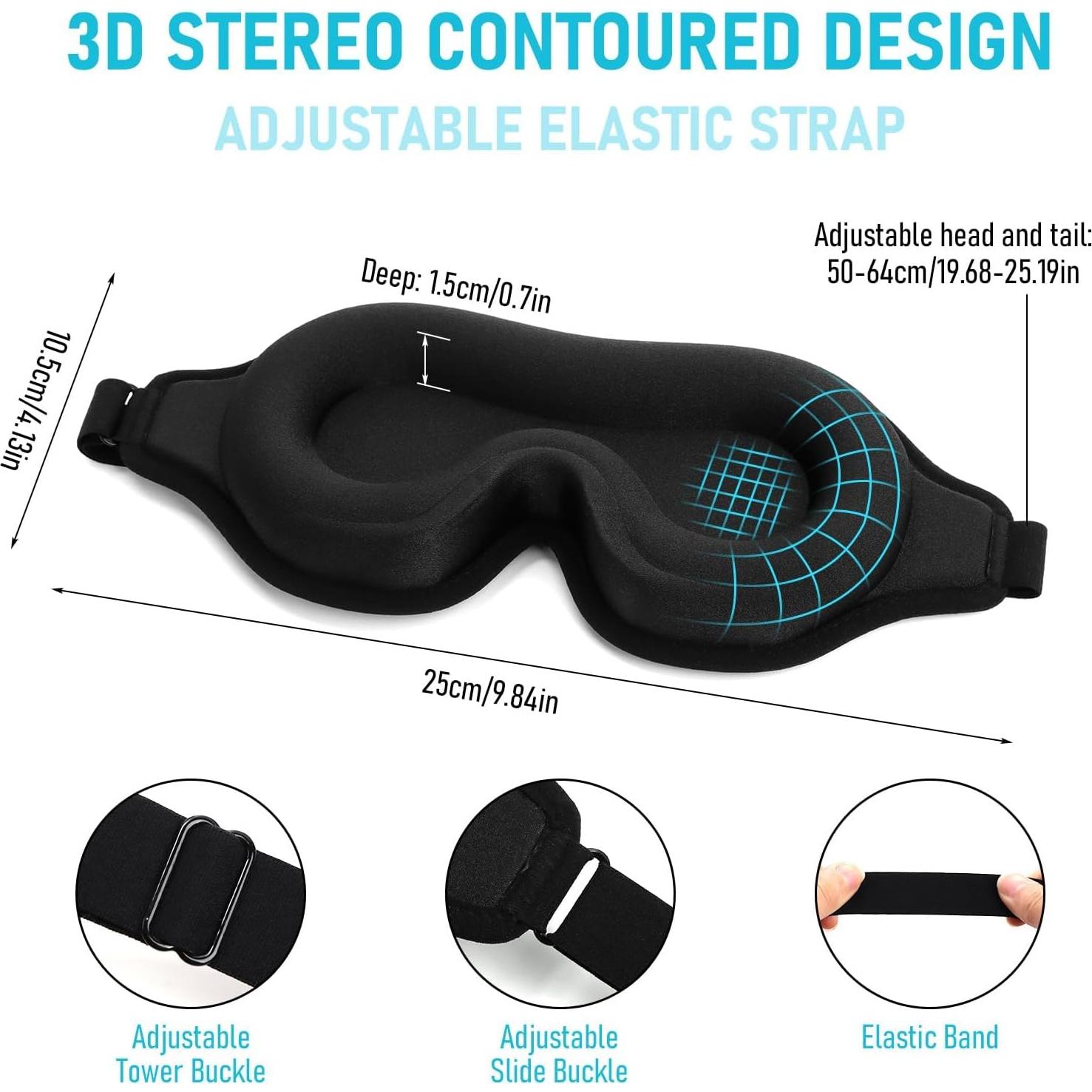 Máscara de Ojos FlyCoco 3D Contorneada Blackout Ajustable