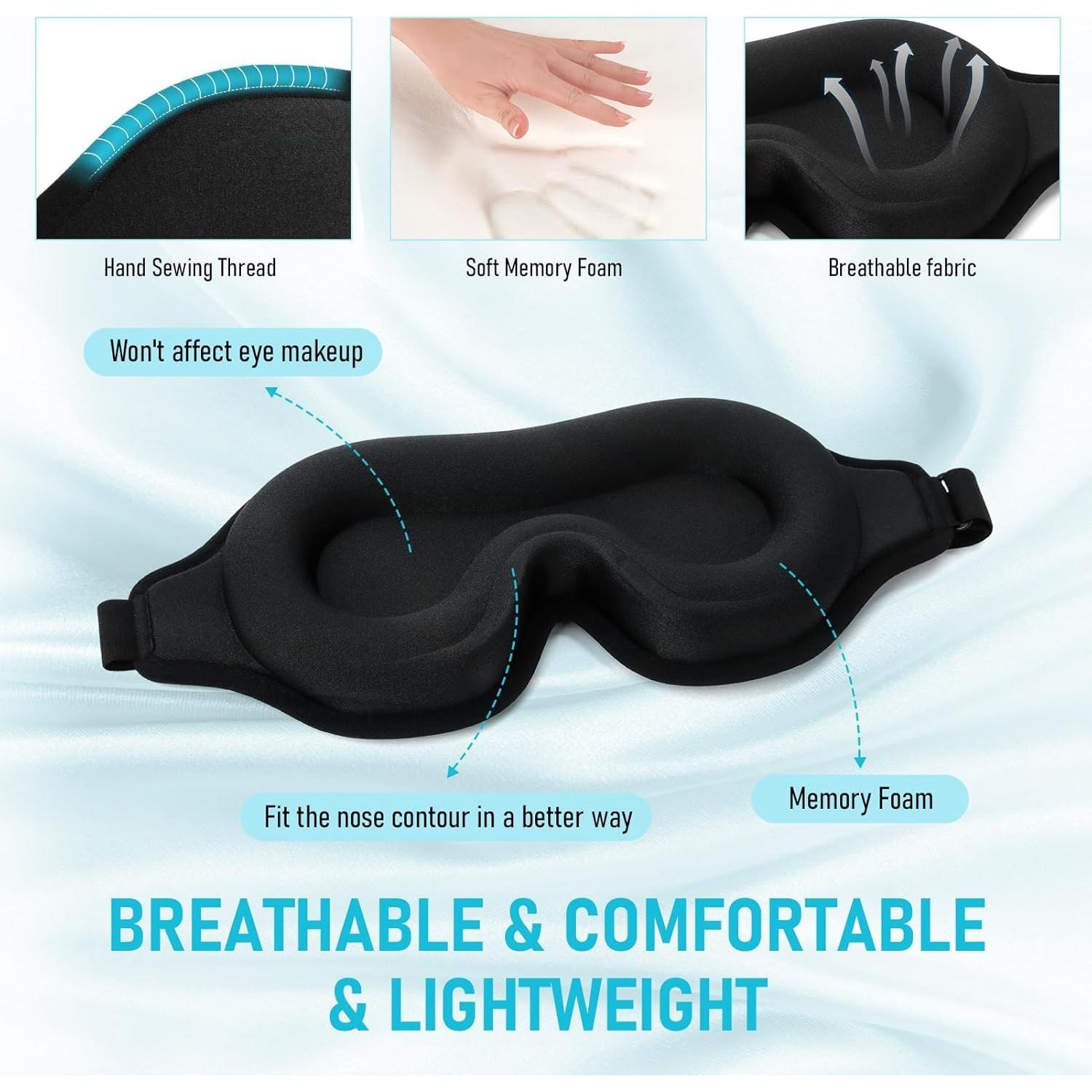 Máscara de Ojos FlyCoco 3D Contorneada Blackout Ajustable