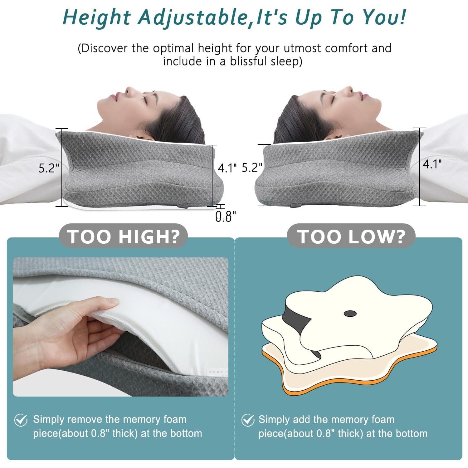 Almohada Cervical Ergonómica CHxxy Ajustable 63.5x38.1cm