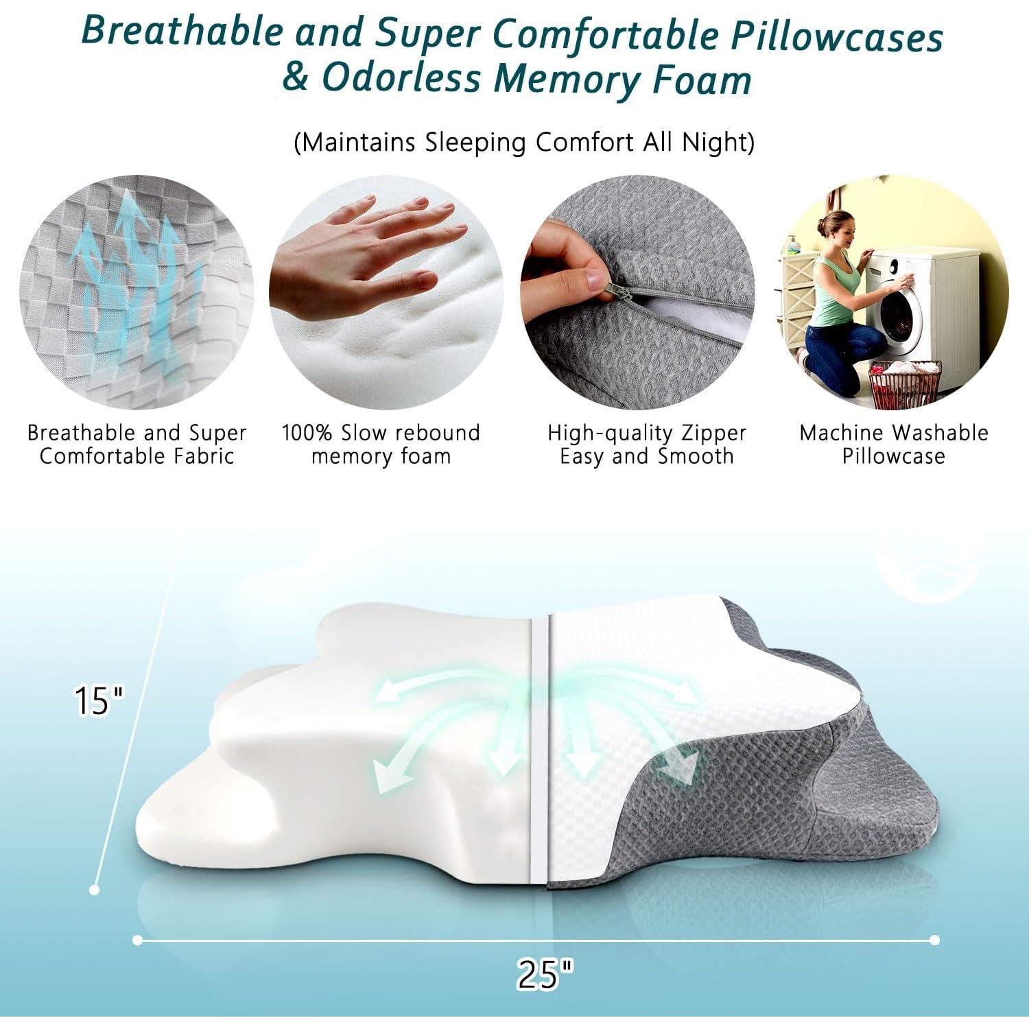 Almohada Cervical Ergonómica CHxxy Ajustable 63.5x38.1cm