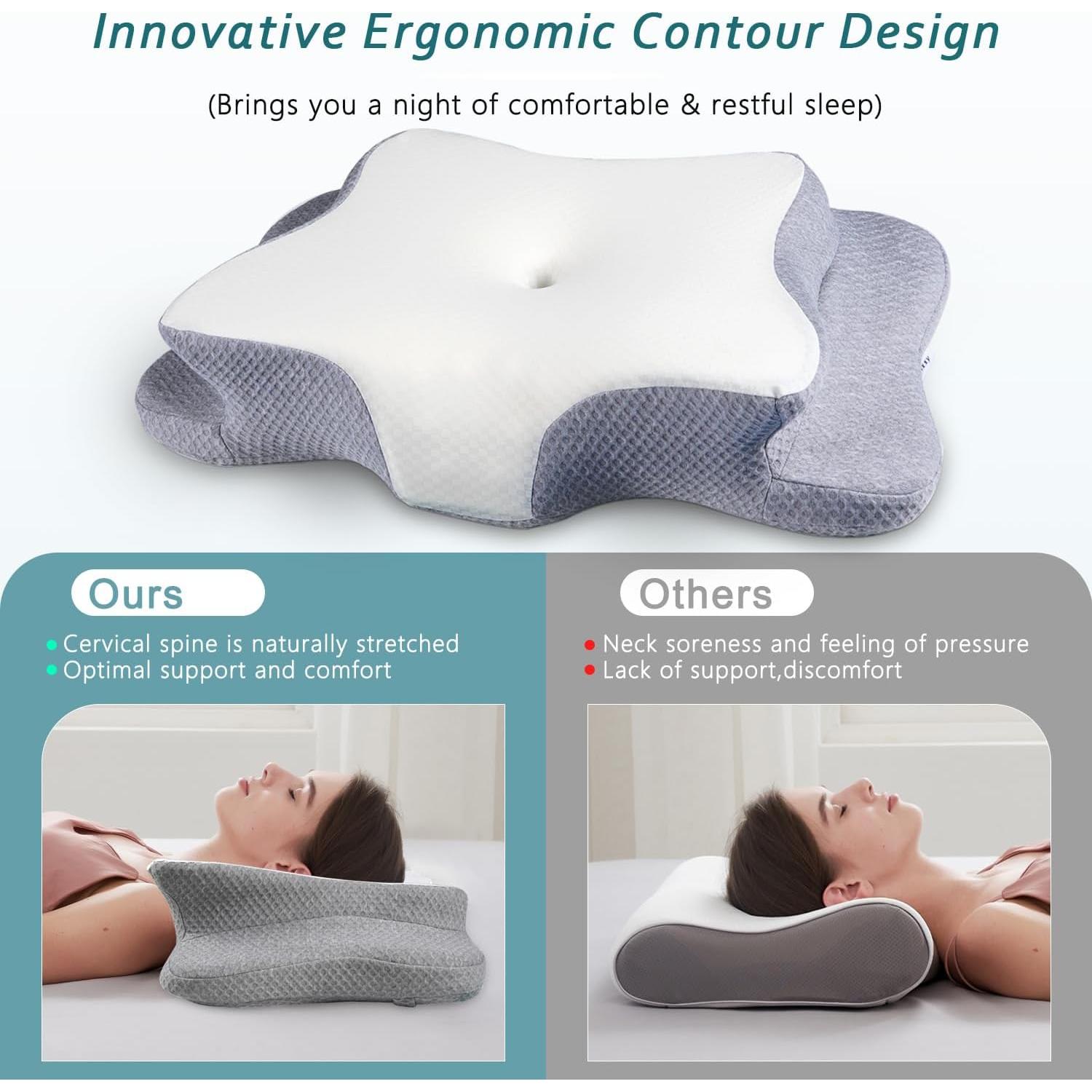 Almohada Cervical Ergonómica CHxxy Ajustable 63.5x38.1cm