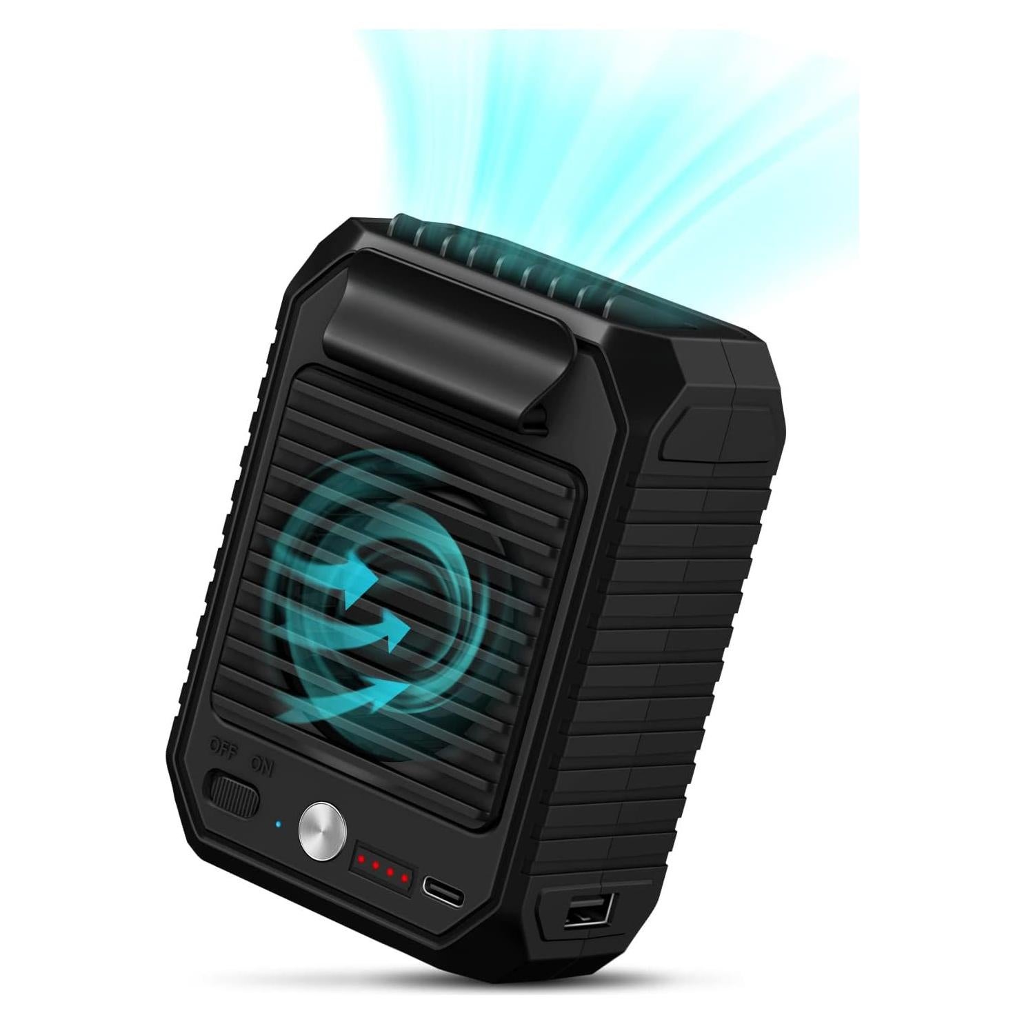 Ventilador Portátil Clip de Cintura CIVPOWER 10000mAh 3 Velocidades