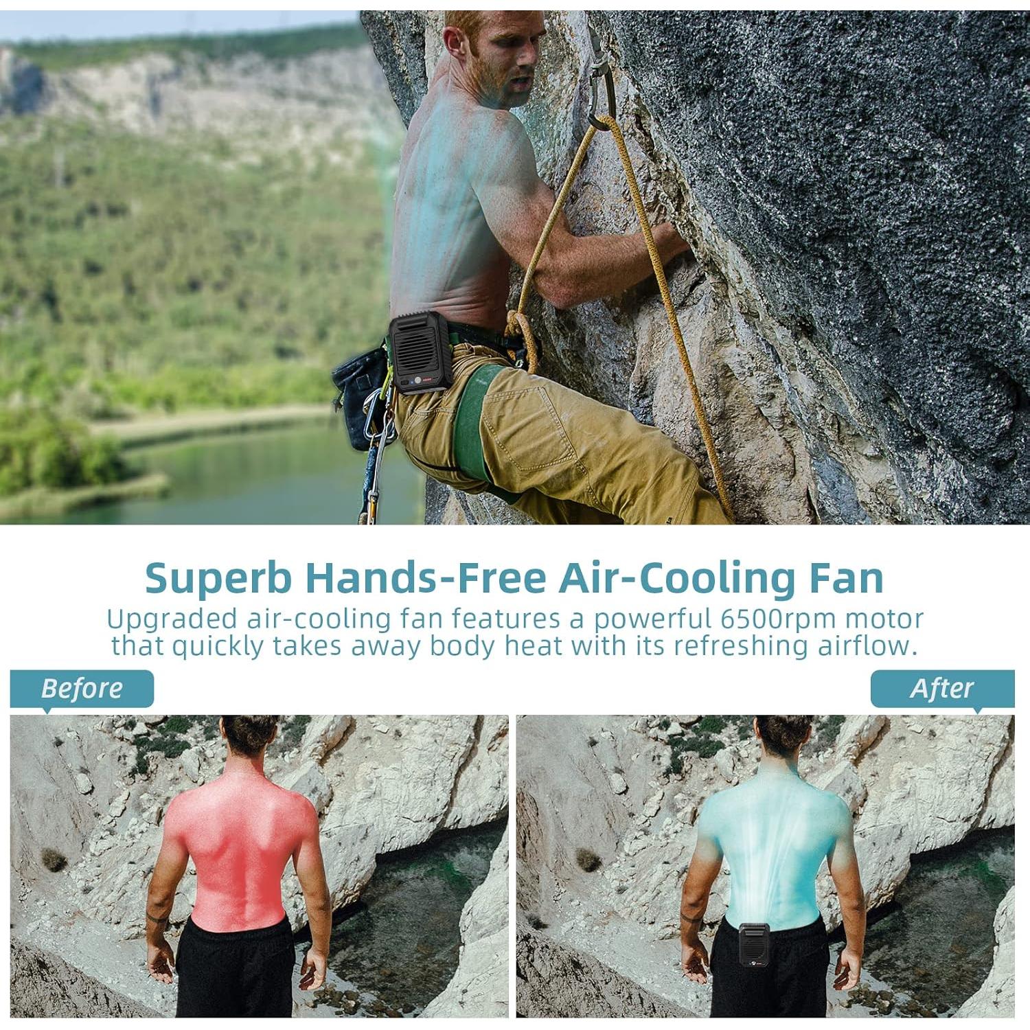 Ventilador Portátil Clip de Cintura CIVPOWER 10000mAh 3 Velocidades