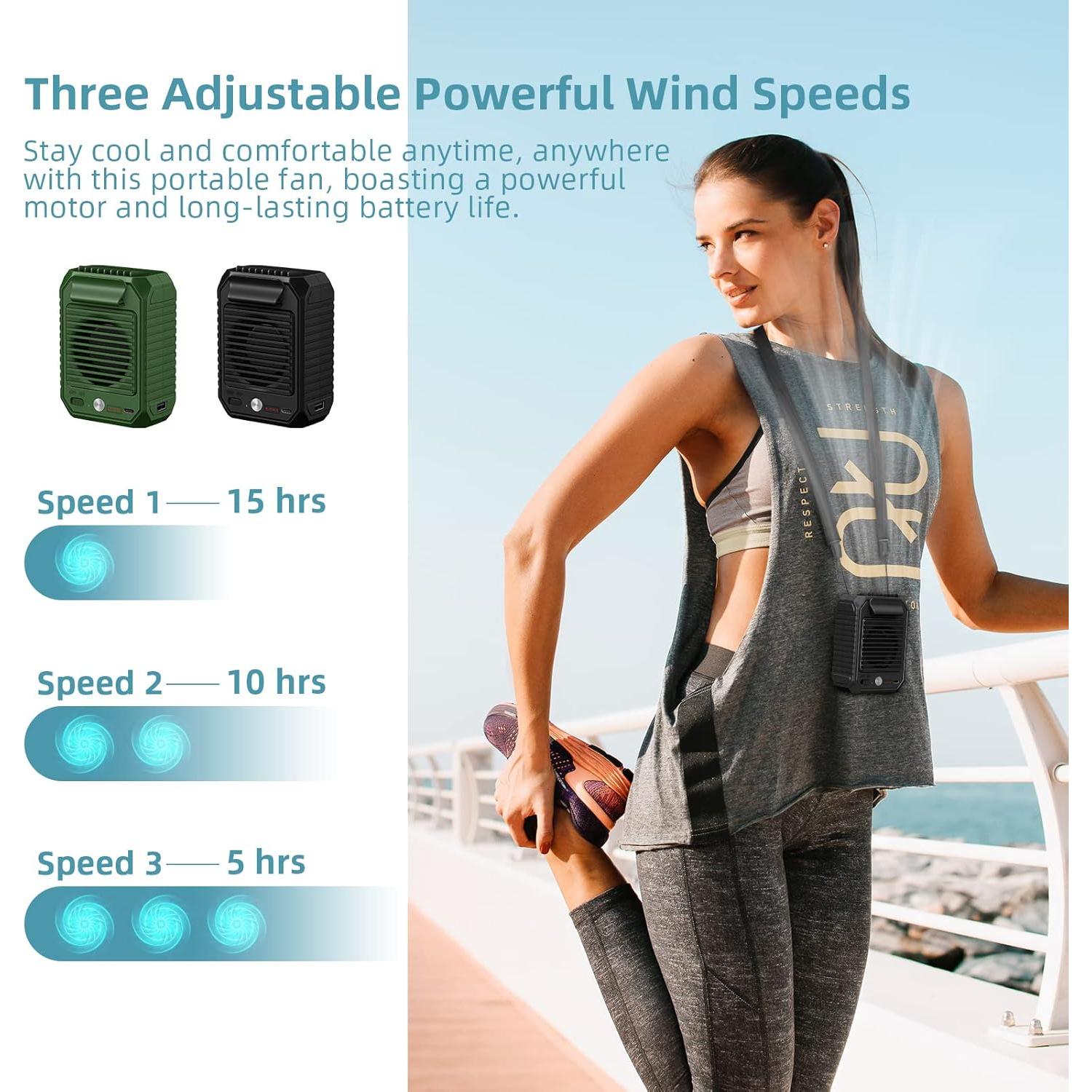 Ventilador Portátil Clip de Cintura CIVPOWER 10000mAh 3 Velocidades