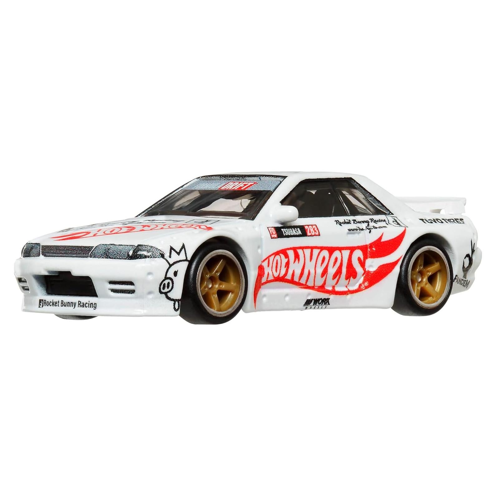Premium Car Culture Collectible Toy Car, 1:64 Scale Die-Cast Nissan Skyline GT-R (R32) Pandem, Modern Classics Vehicle with Real Riders Tires