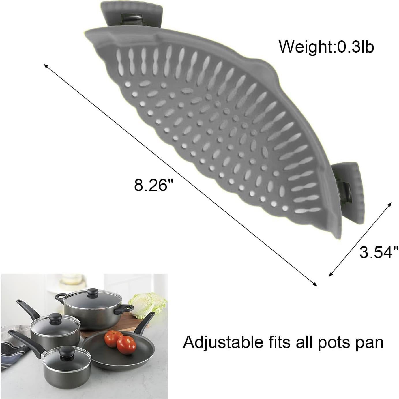 Colador de Clip Genérico de Silicona Gris - 22.19 cm