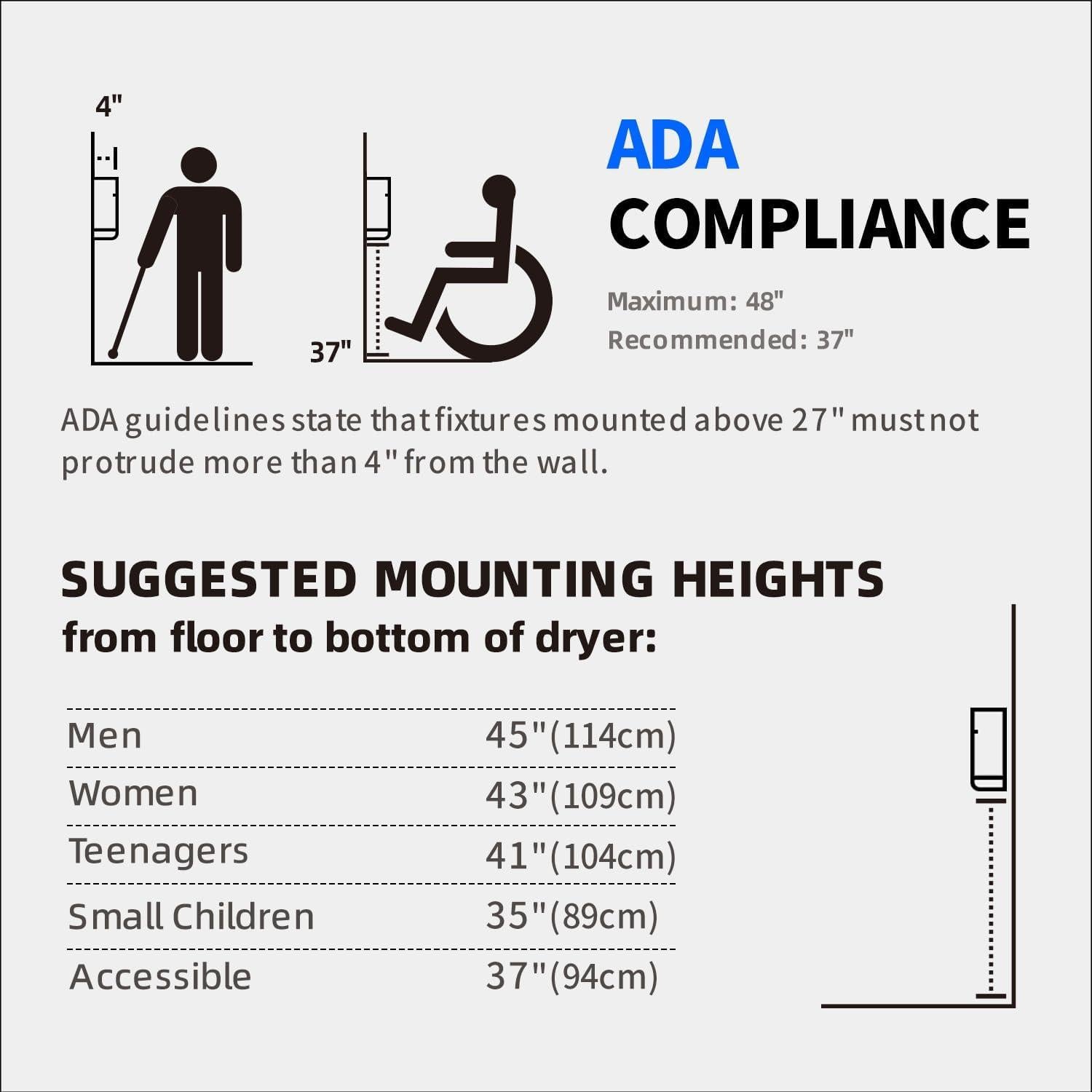 Secador de manos AIKE AK2822 negro montado en superficie 110V