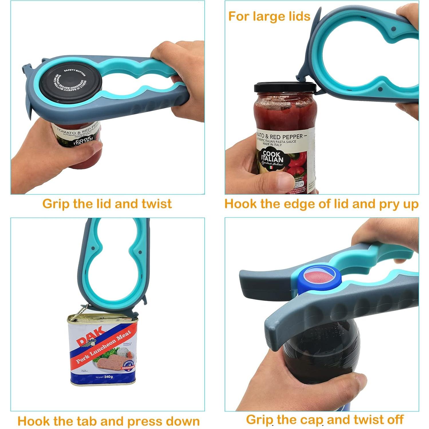 Abridor de Tarros y Botellas 6 en 1 Otstar con Almohadilla Antideslizante