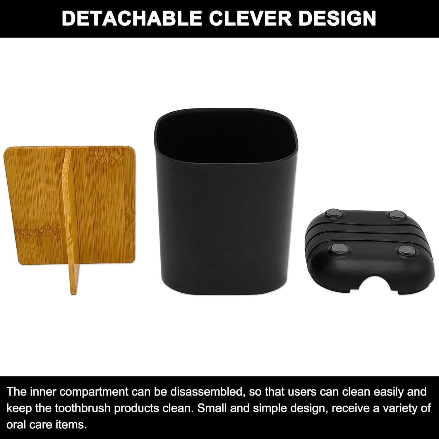 Soporte para Cepillos de Dientes Scartink Negro 3 Compartimentos