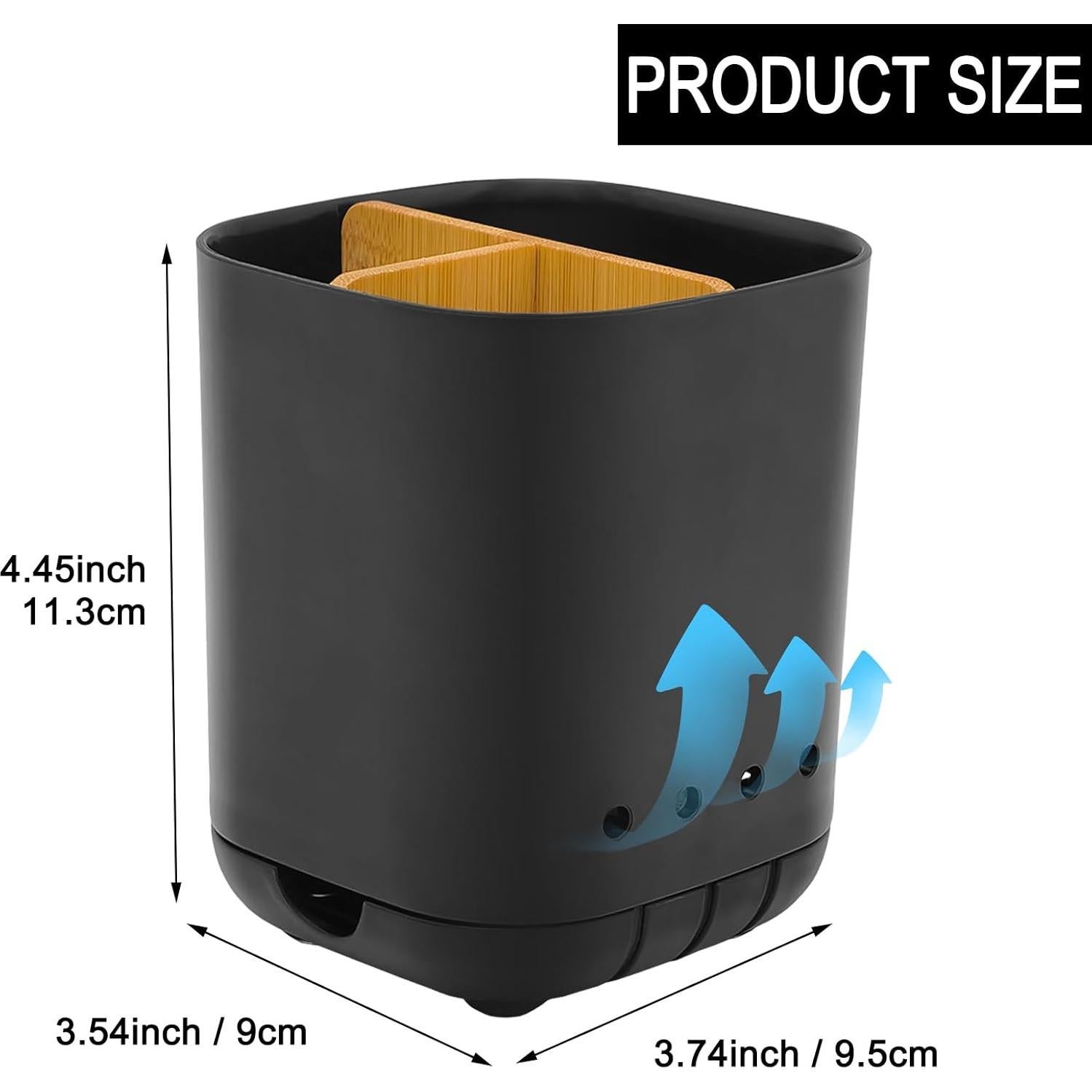 Soporte para Cepillos de Dientes Scartink Negro 3 Compartimentos