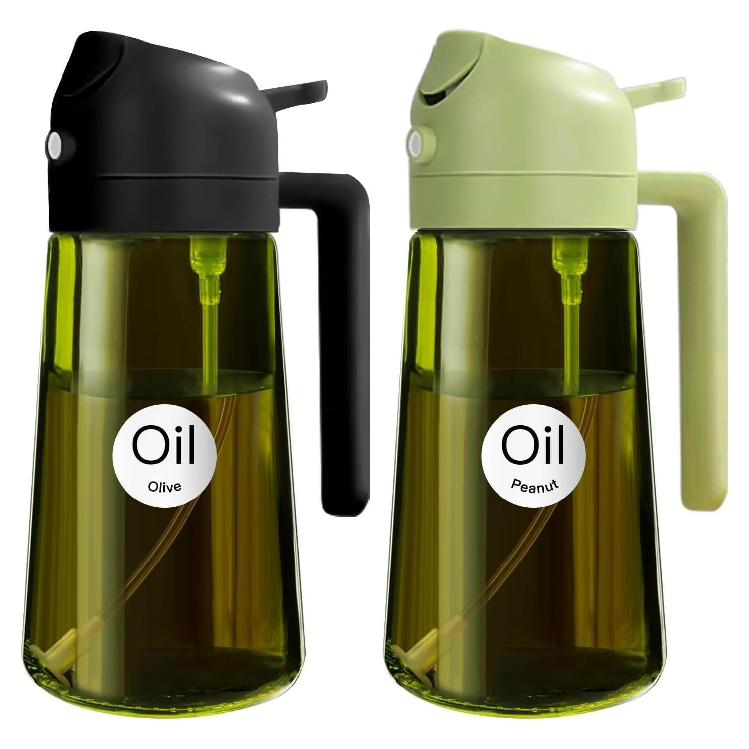 YARRAMATE Pulverizador de Aceite 2 en 1 470ml Negro Verde