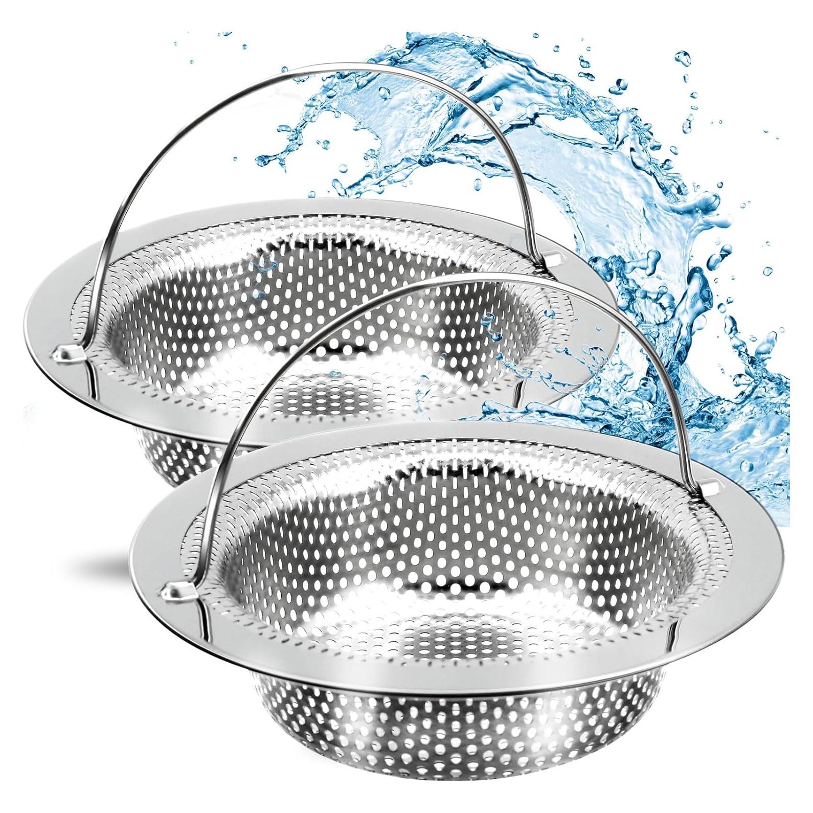 Paquete de 2 coladores de desagüe Giramika 11.43 cm acero inoxidable