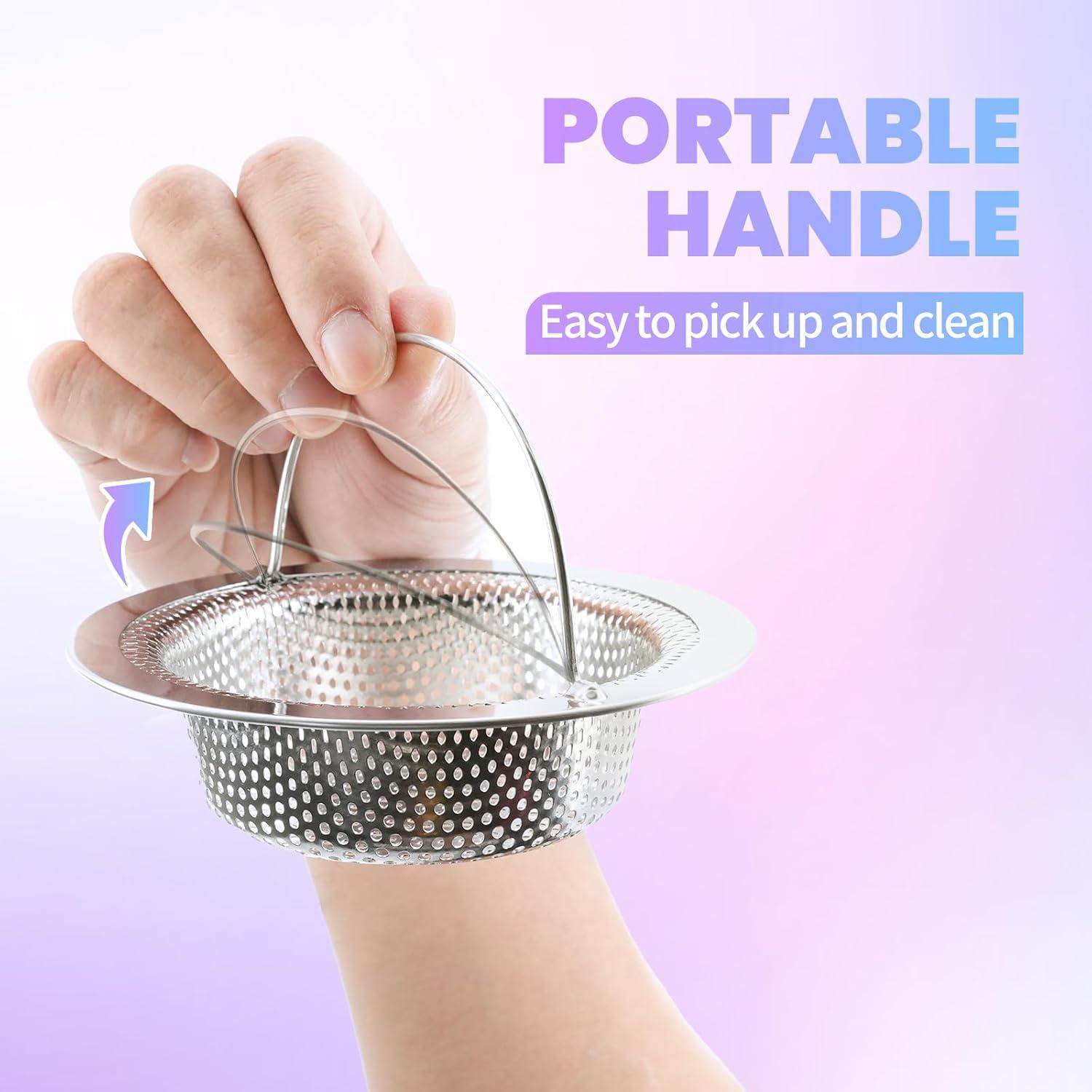 Paquete de 2 coladores de desagüe Giramika 11.43 cm acero inoxidable