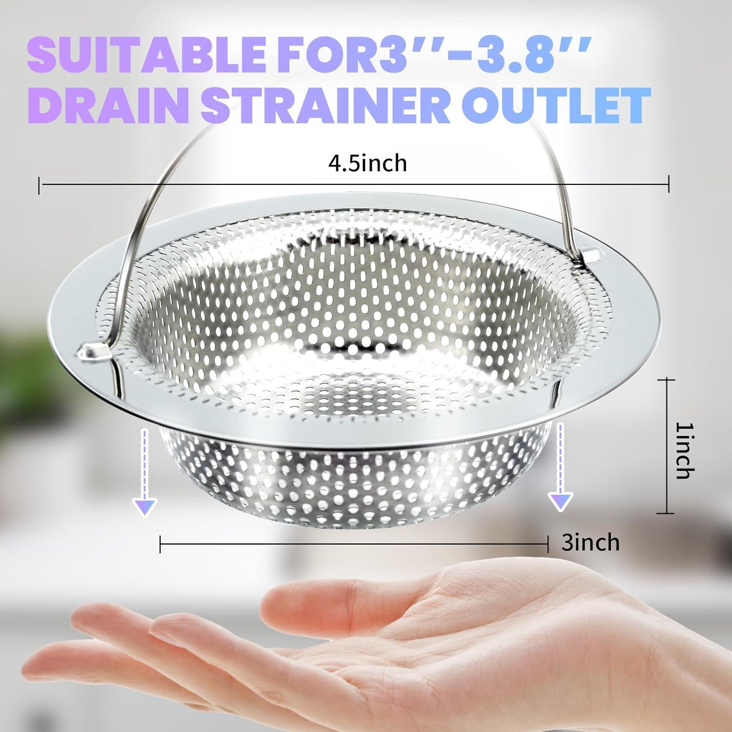 Paquete de 2 coladores de desagüe Giramika 11.43 cm acero inoxidable