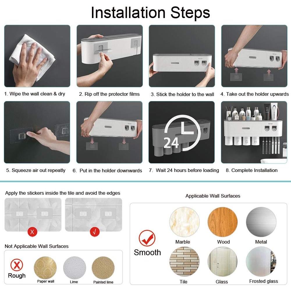 Soporte para Cepillos de Dientes BHeadCat con Dispensador Automático