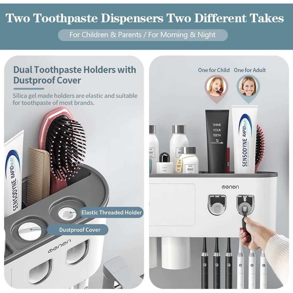 Soporte para Cepillos de Dientes BHeadCat con Dispensador Automático