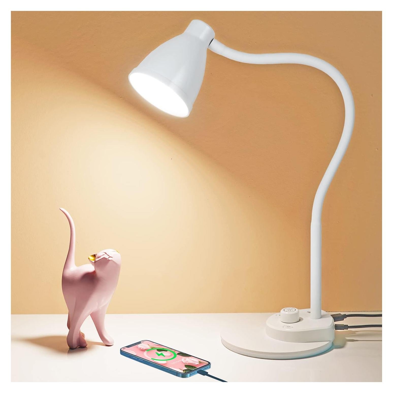 Lámpara de Escritorio LED BOHON BDL10WWH con USB y 3 Modos