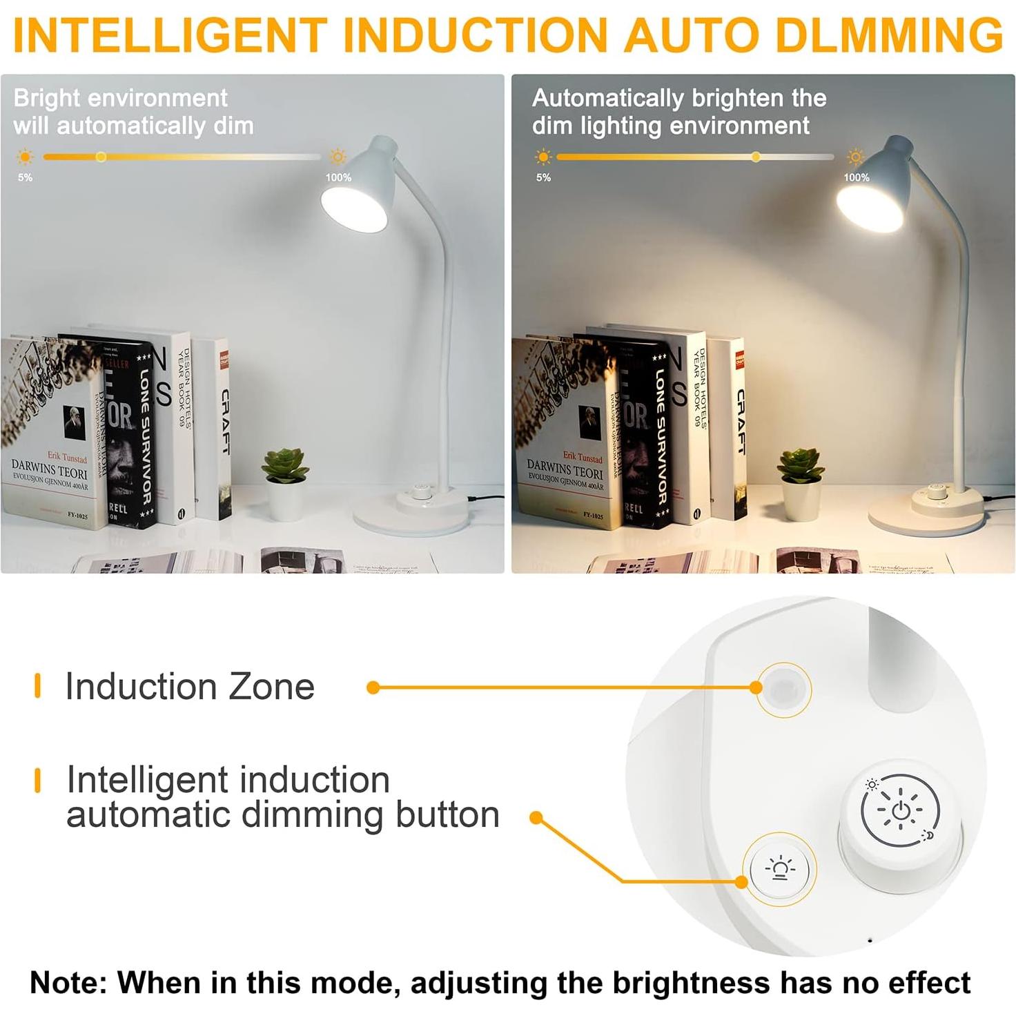 Lámpara de Escritorio LED BOHON BDL10WWH con USB y 3 Modos