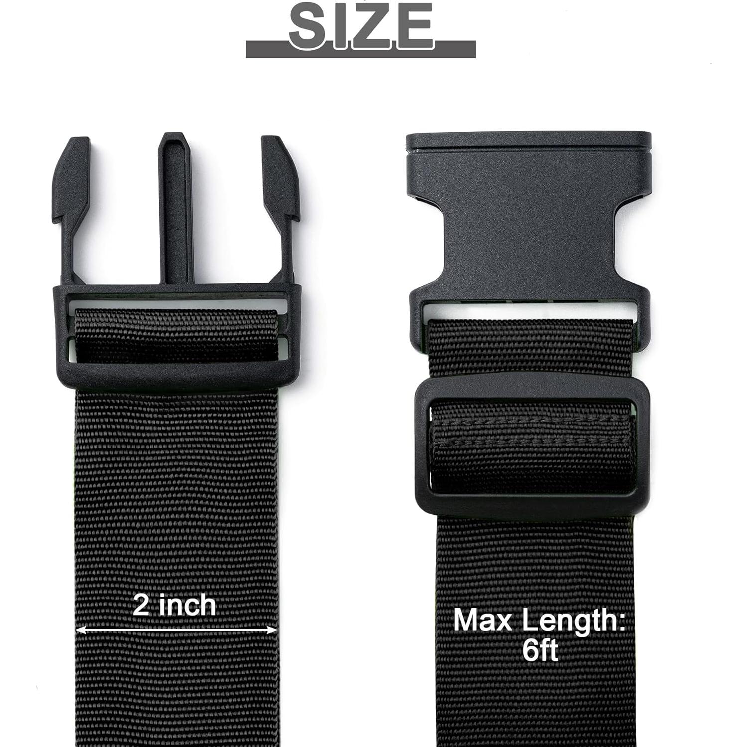 Correas para Equipaje Hoewina 4 Piezas 180 cm Nylon Negro