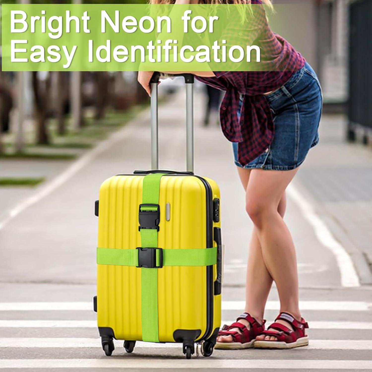 Correas para Equipaje Hoewina 4 Piezas 180 cm Nylon Negro