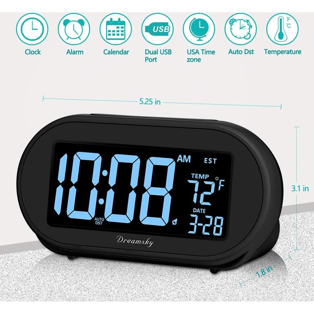 Reloj Despertador Digital DreamSky DS305 con USB y Dimmable