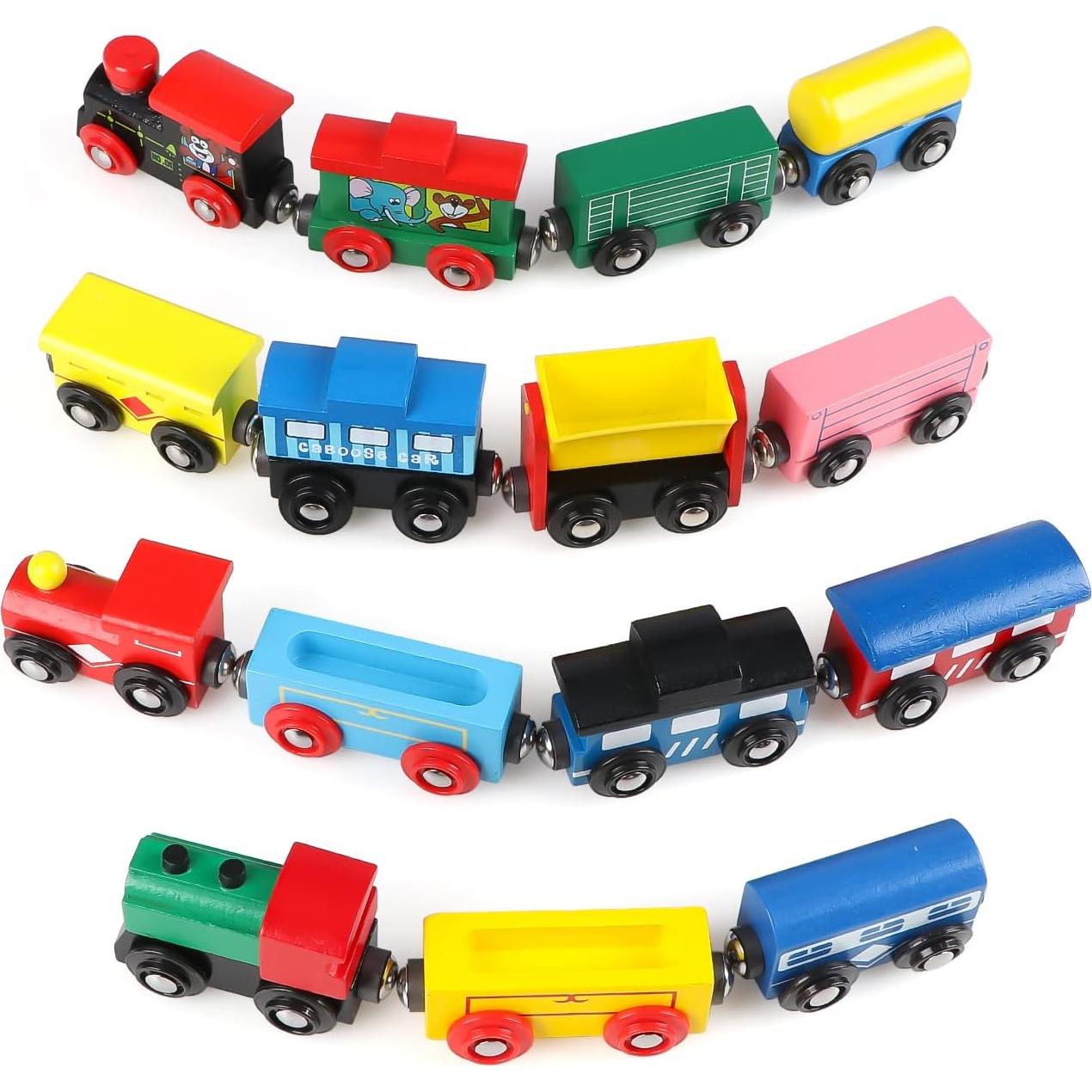 Set de Trenes de Madera Joqutoys 31 PCS con Vagones y Conectores